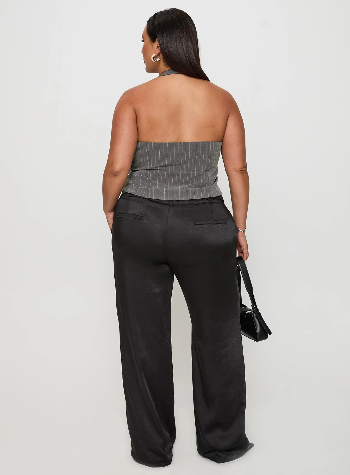 First Place Low Rise Satin Pant Black Curve - Image 5