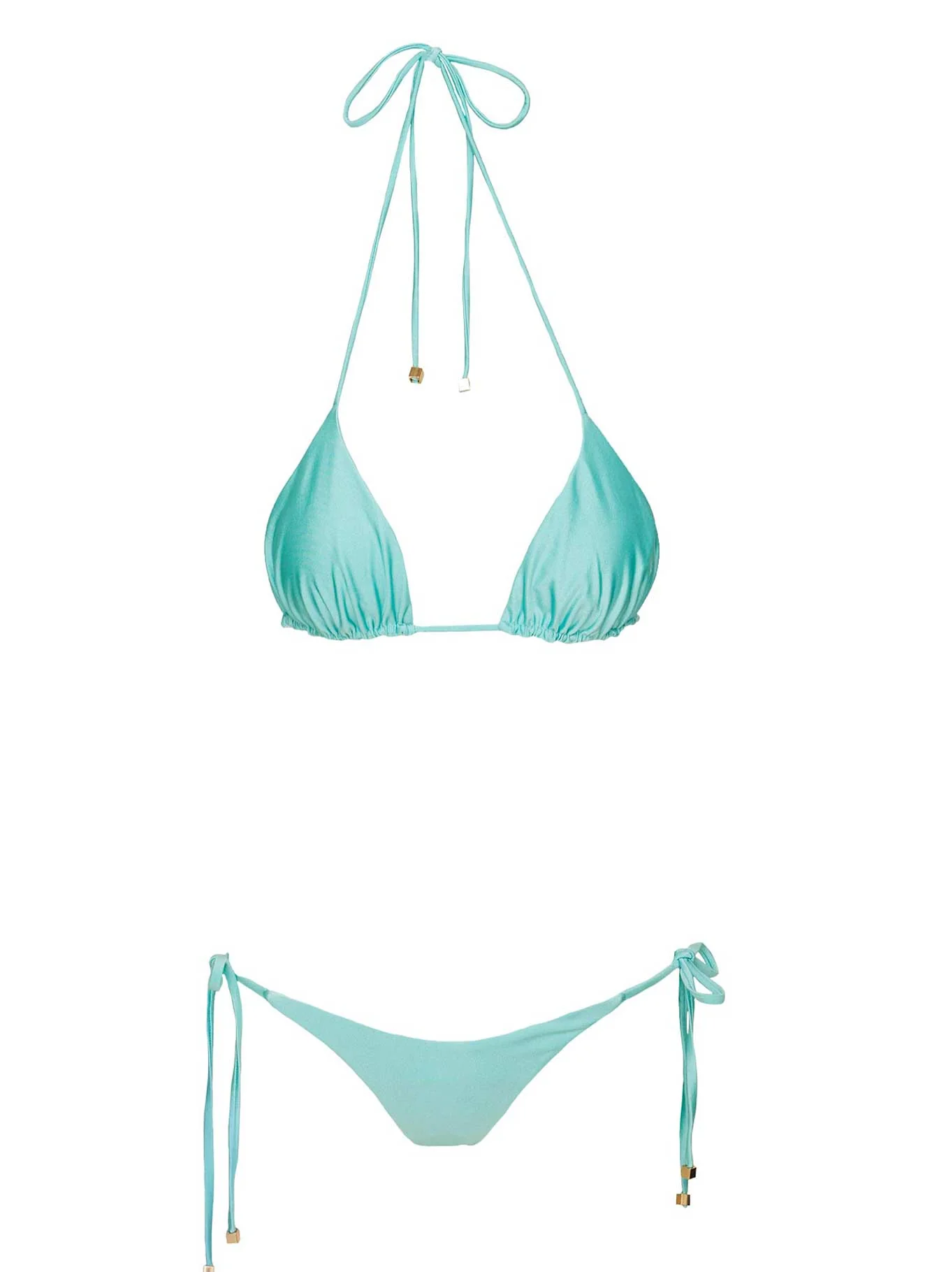 Glora Tie Side Shine Bikini Bottom Turquoise - Image 5
