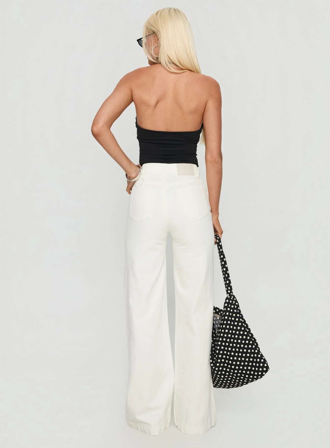 Goldie High Rise Wide Leg Jeans White - Image 5
