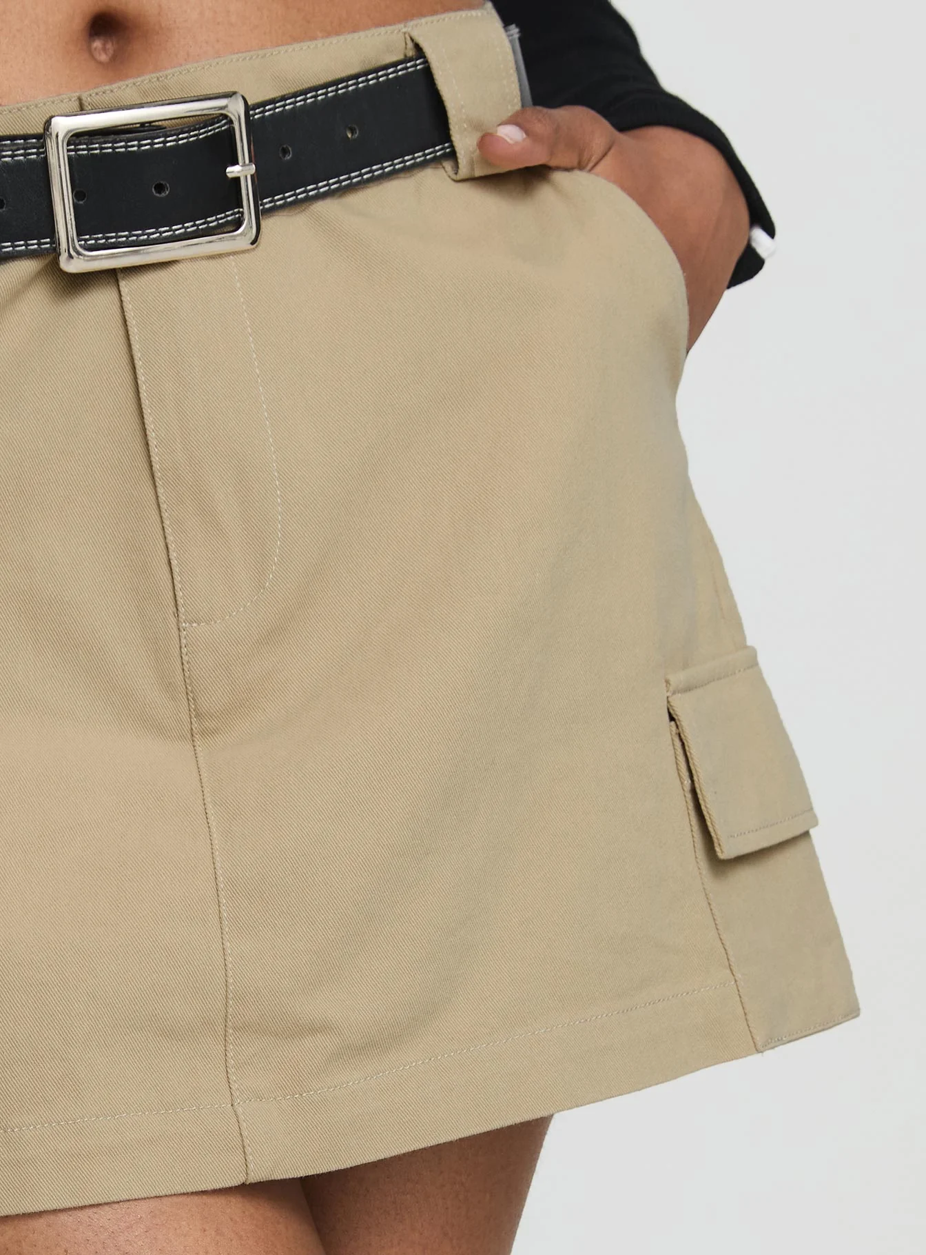 Gonzales Mini Skirt Beige - Image 6