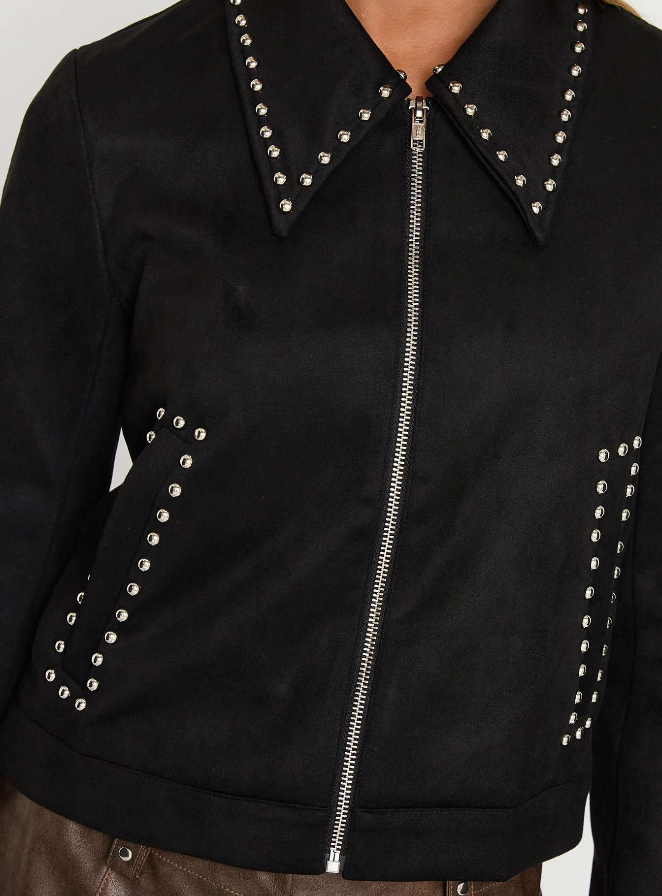 Hurleigh Faux Suede Jacket Black - Image 6