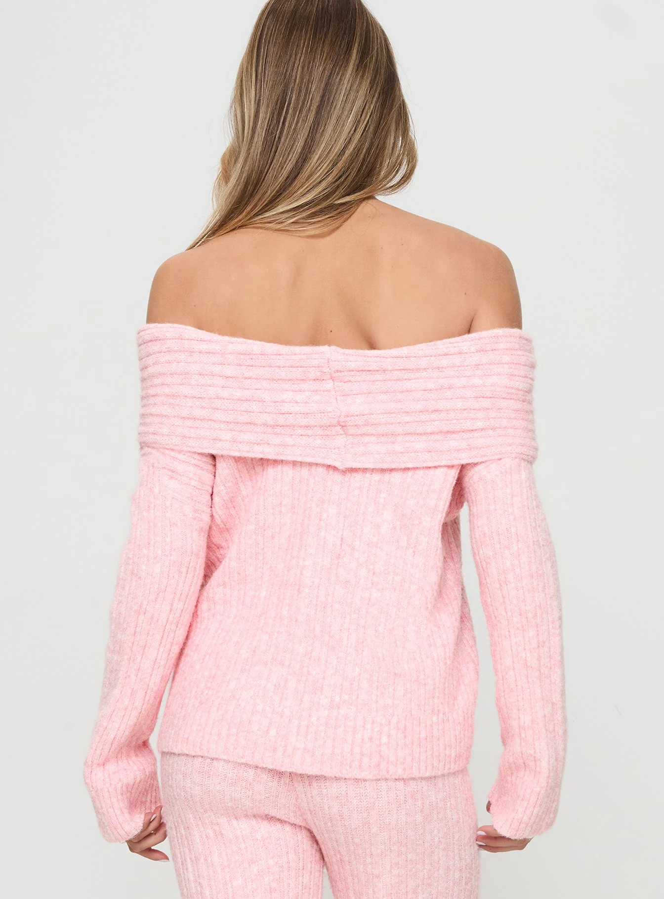 Icicle Off Shoulder Knit Sweater Pink - Image 5