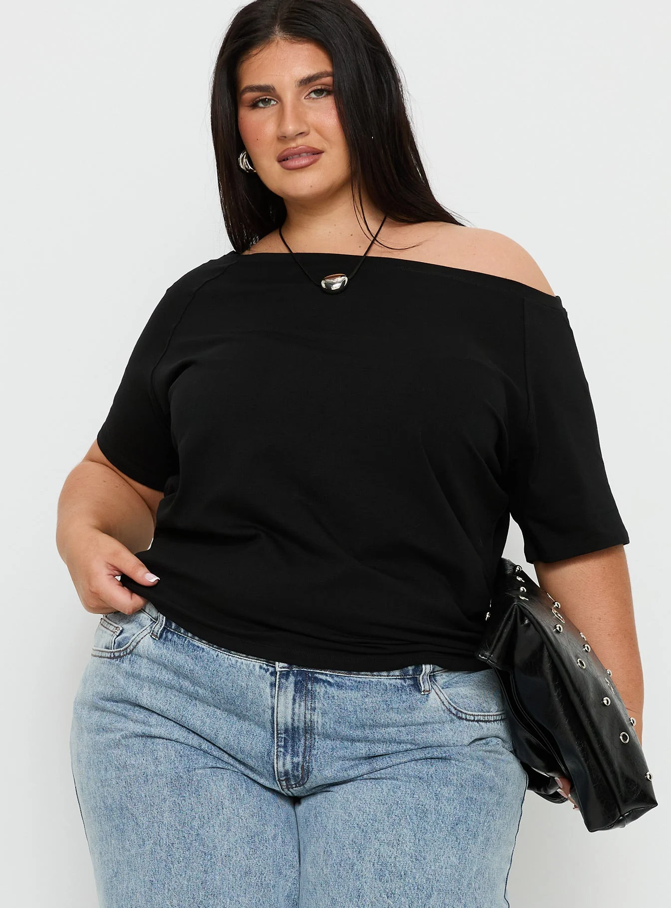 Icon Baby Off Shoulder Top Black Curve - Image 2
