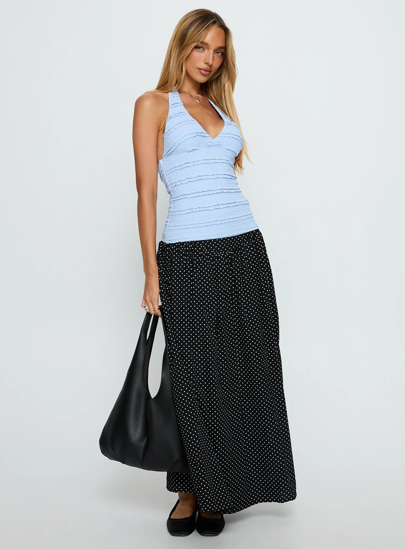 Ileene Textured Halter Top Blue - Image 2