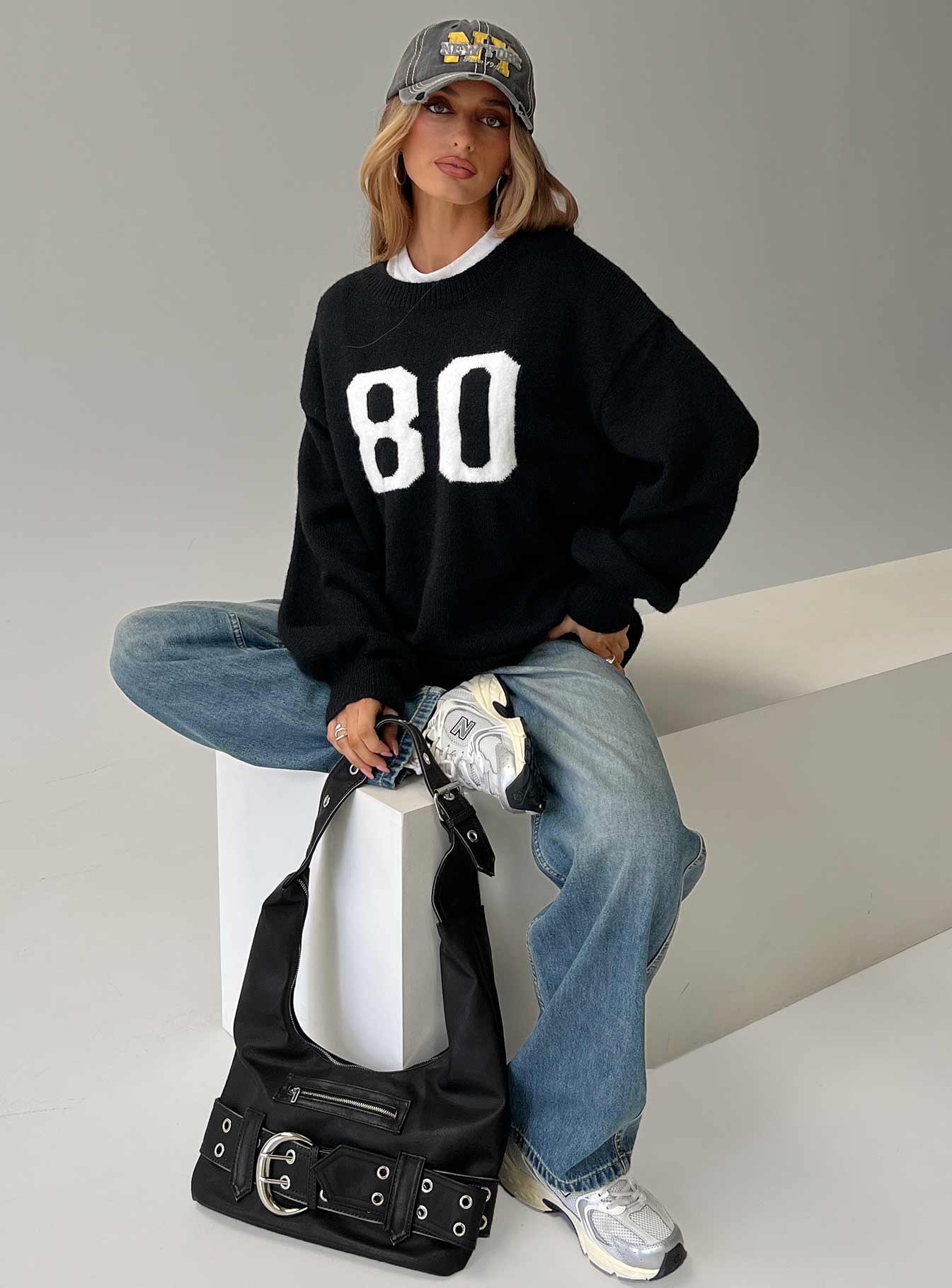 In Control Knit Jumper Black - Image 8