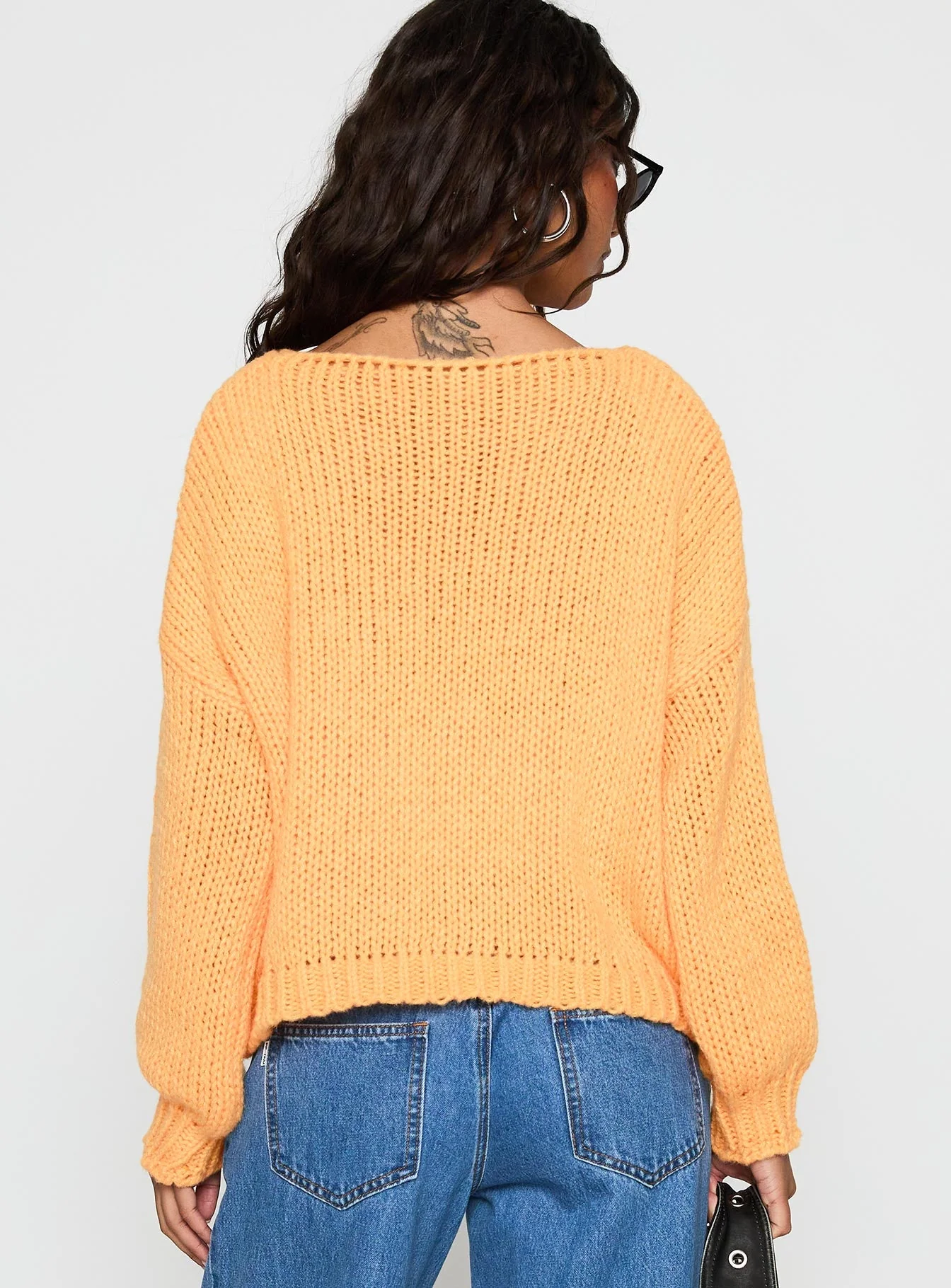 In The Evening Knit Sweater Orange - Image 4