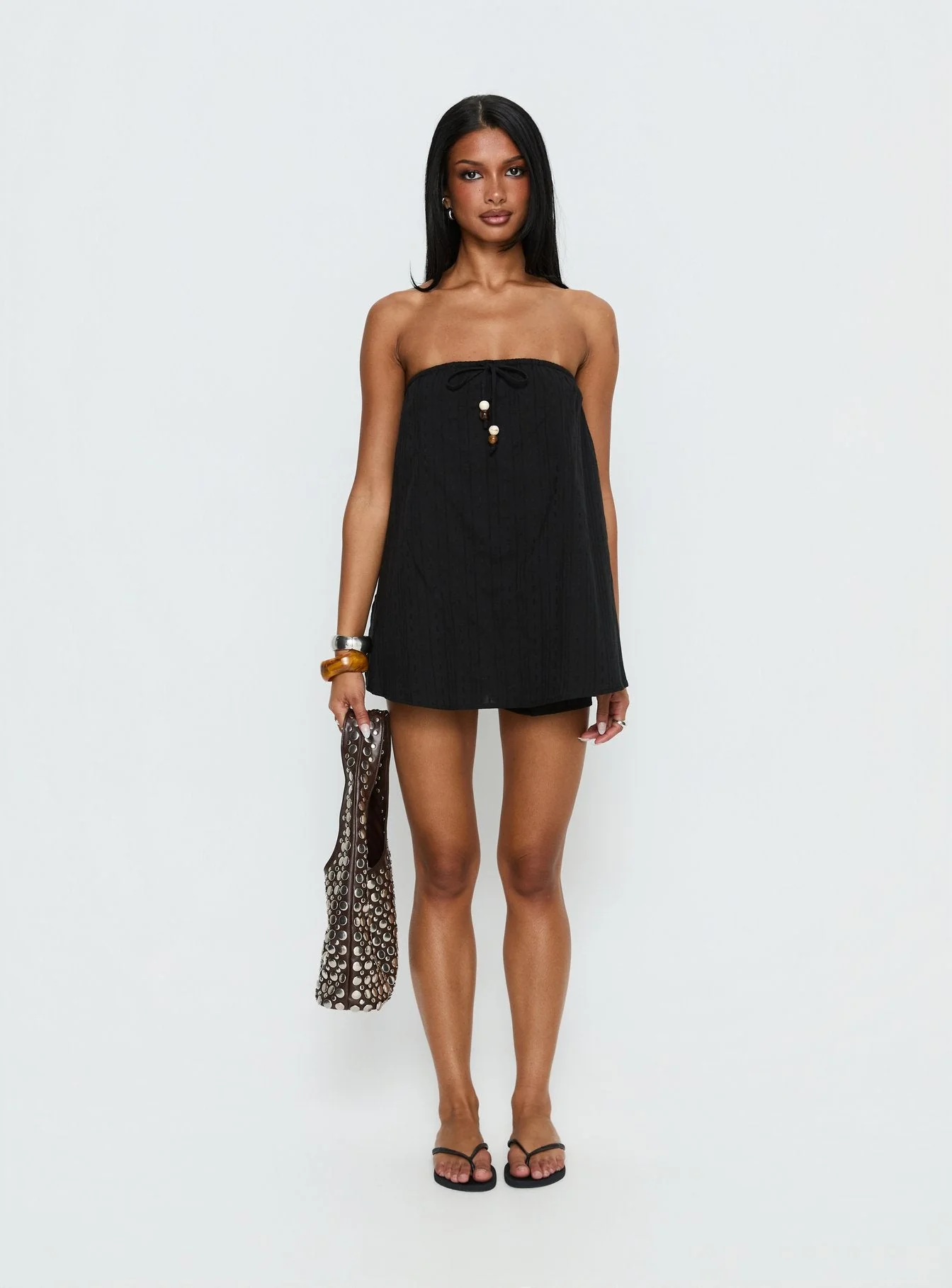 Isafelia Strapless Playsuit Black - Image 8