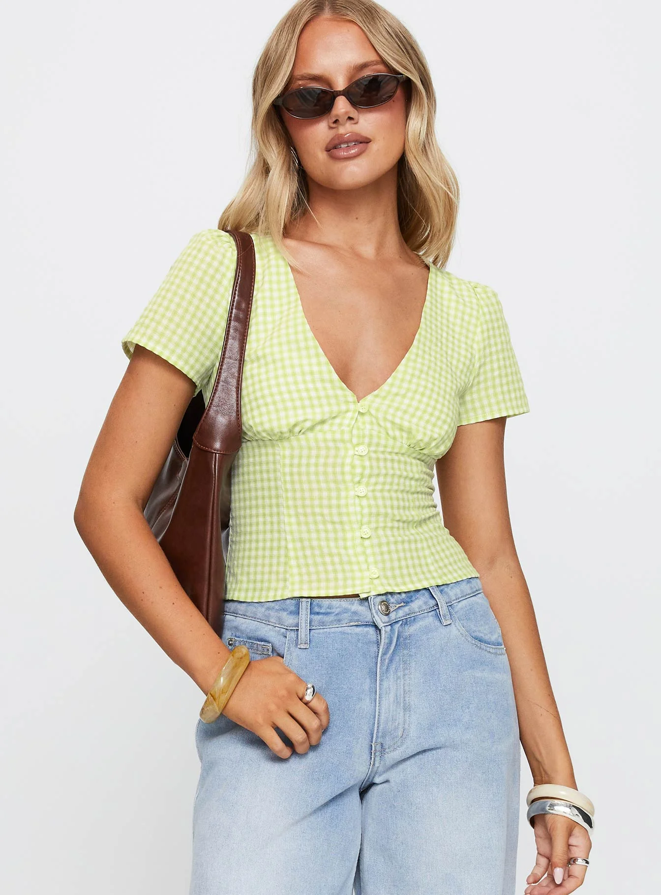 Isolda Top Green Gingham - Image 2