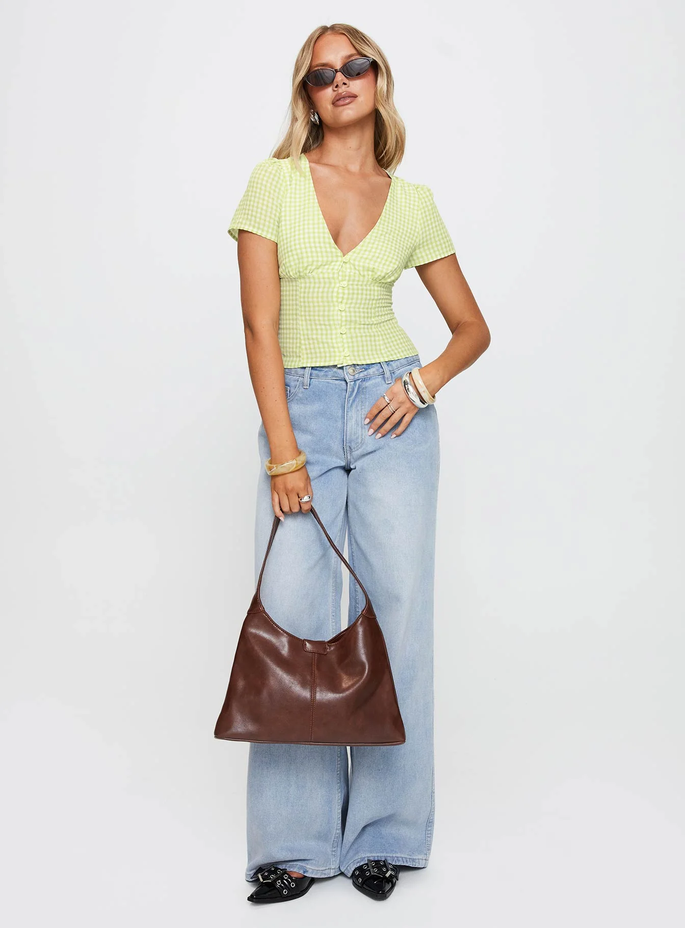Isolda Top Green Gingham - Image 3