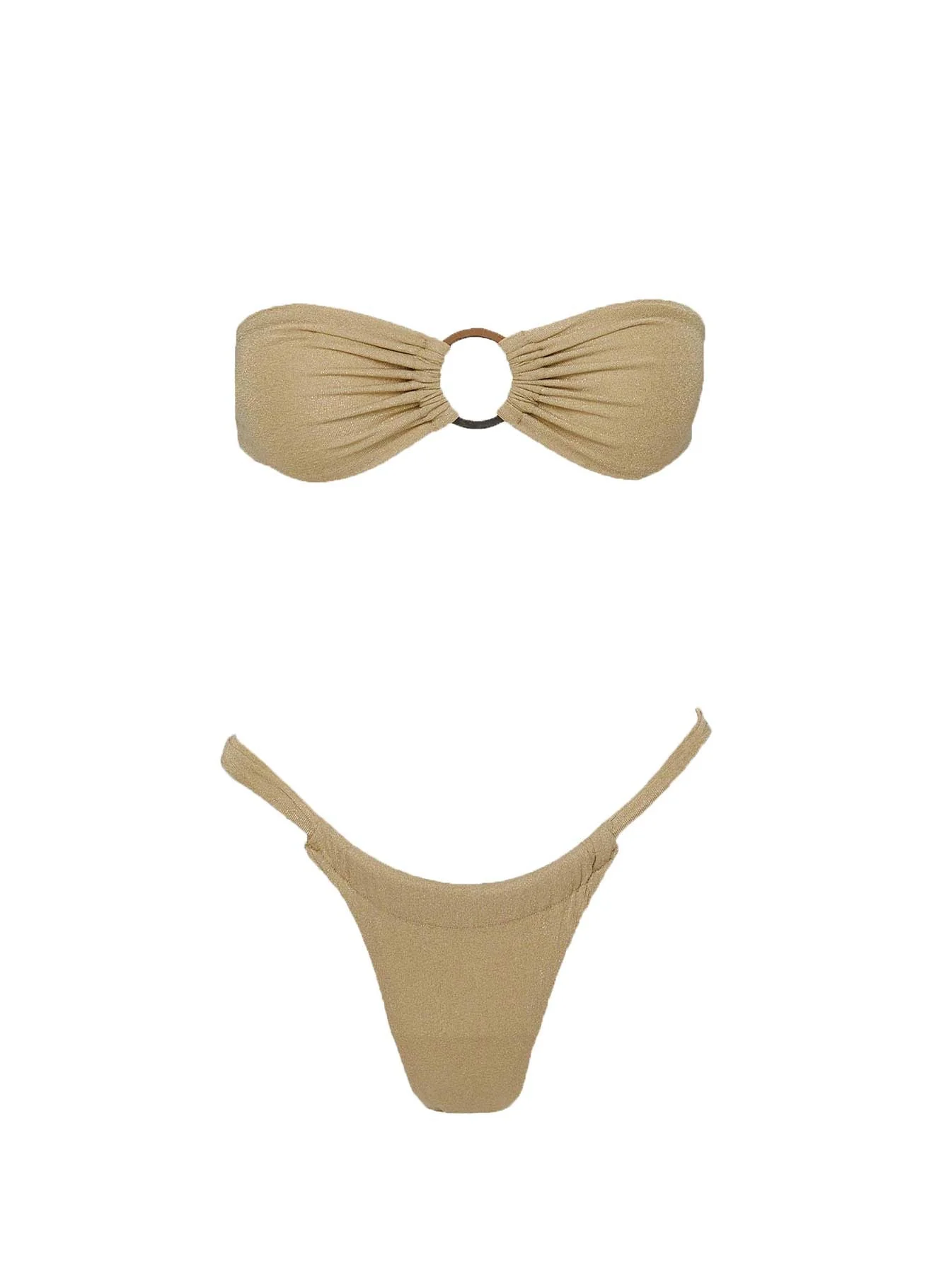 Janea Bandeau Ring Glitter Bikini Top Gold - Image 5