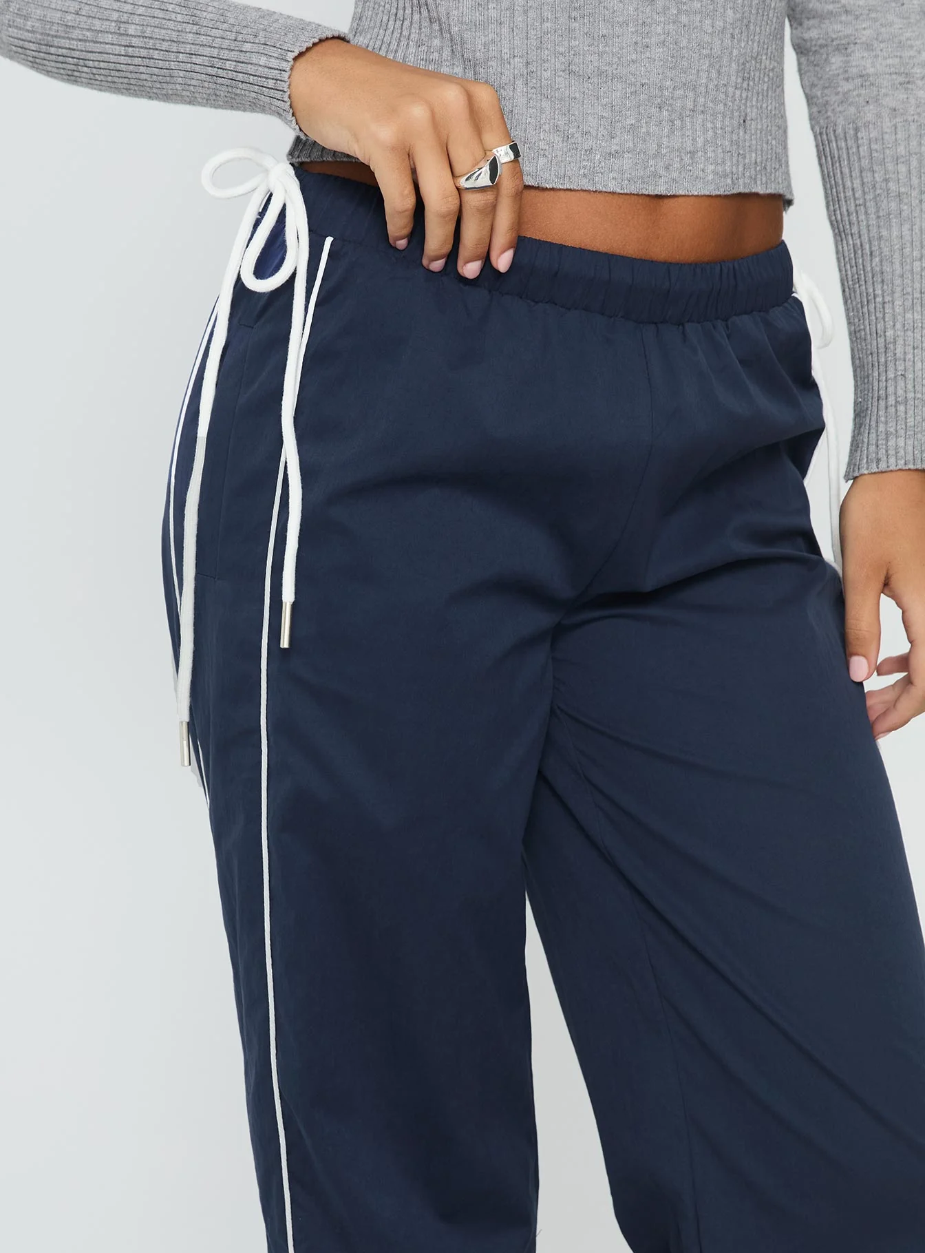 Jaycie Tie Side Track Pant Navy - Image 6
