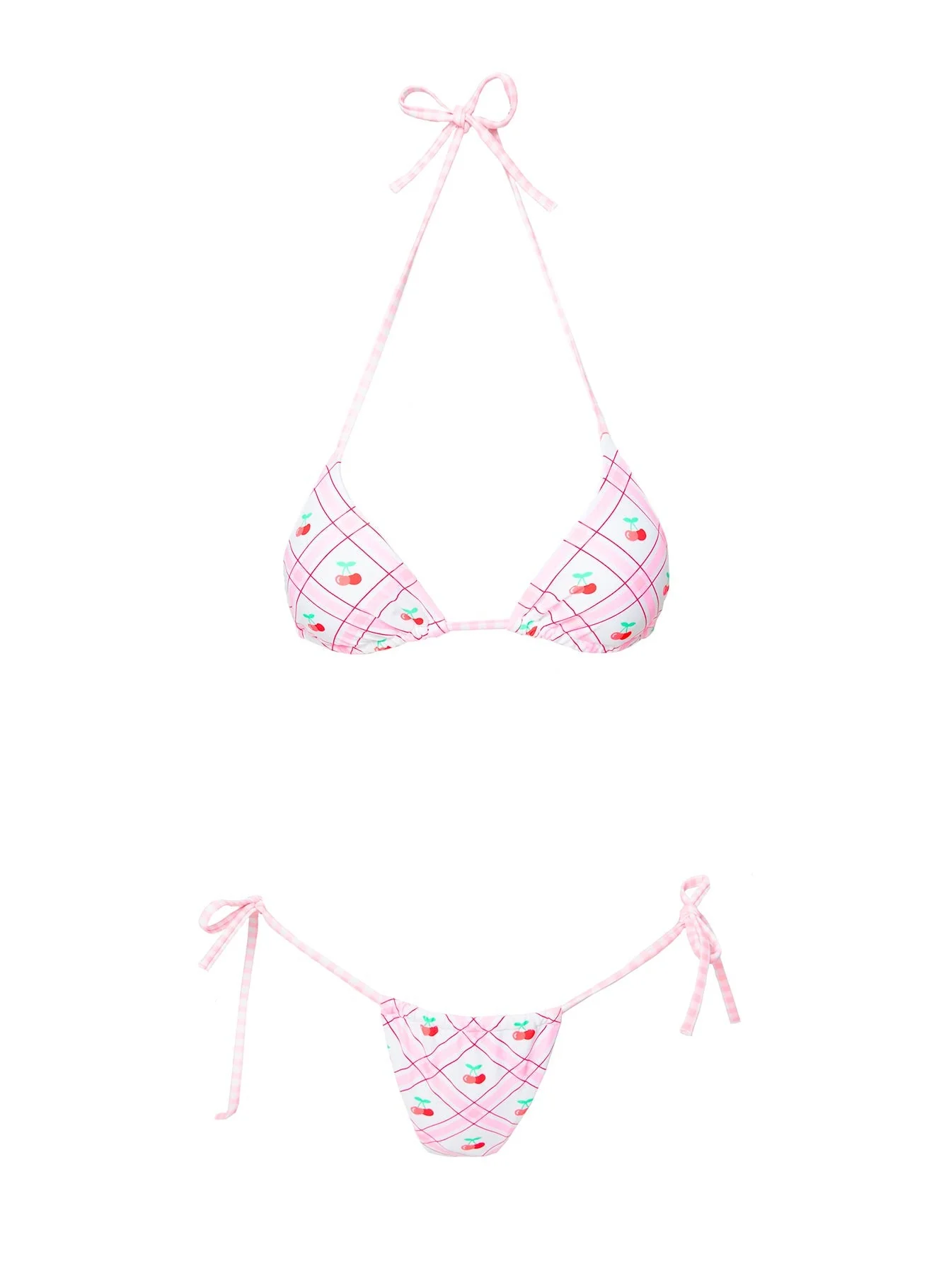 Jenner Tie Side Ruched Bikini Bottom Cherry - Image 5
