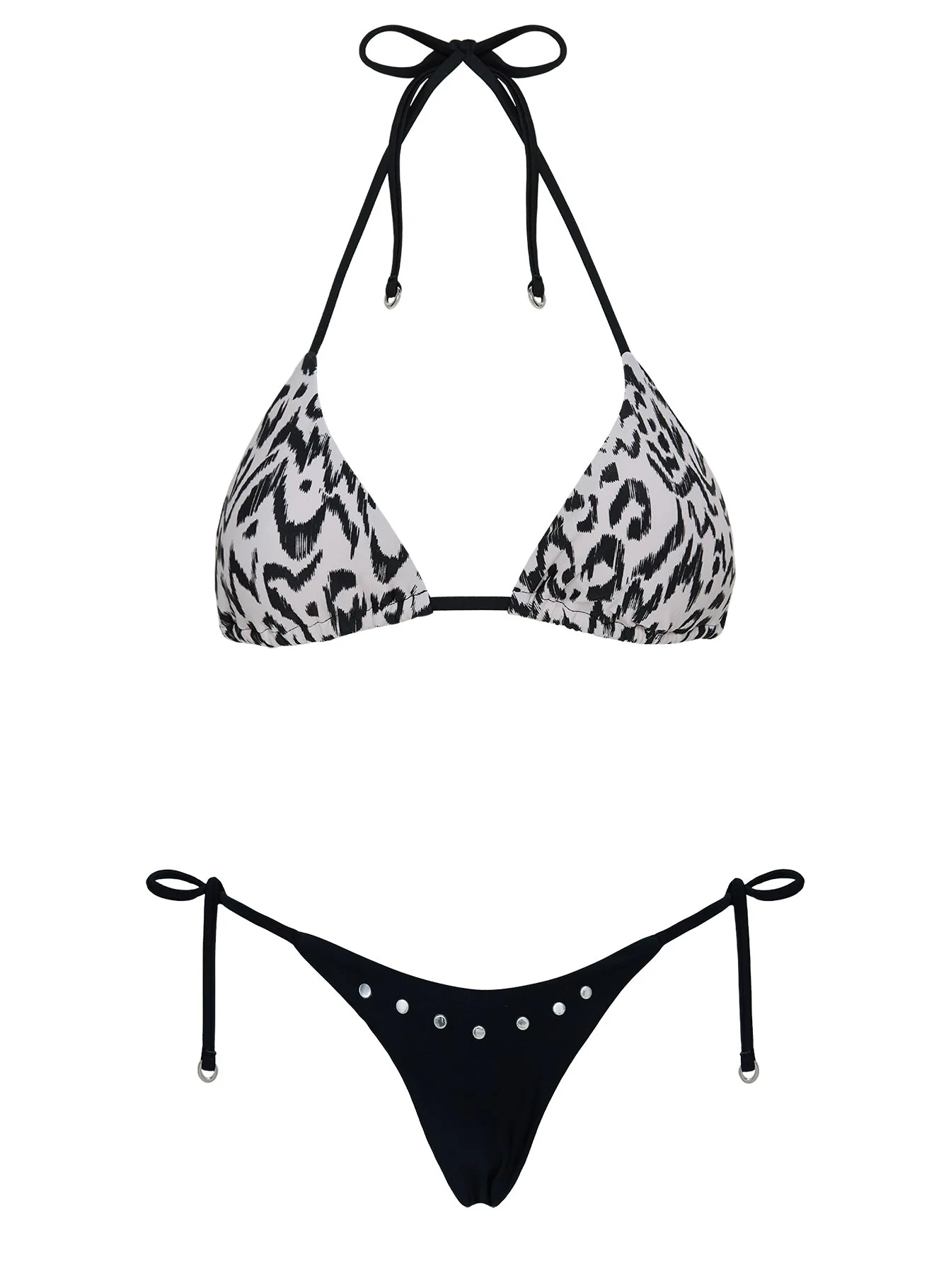 Jenner Triangle Bikini Top Mono Zebra - Image 5