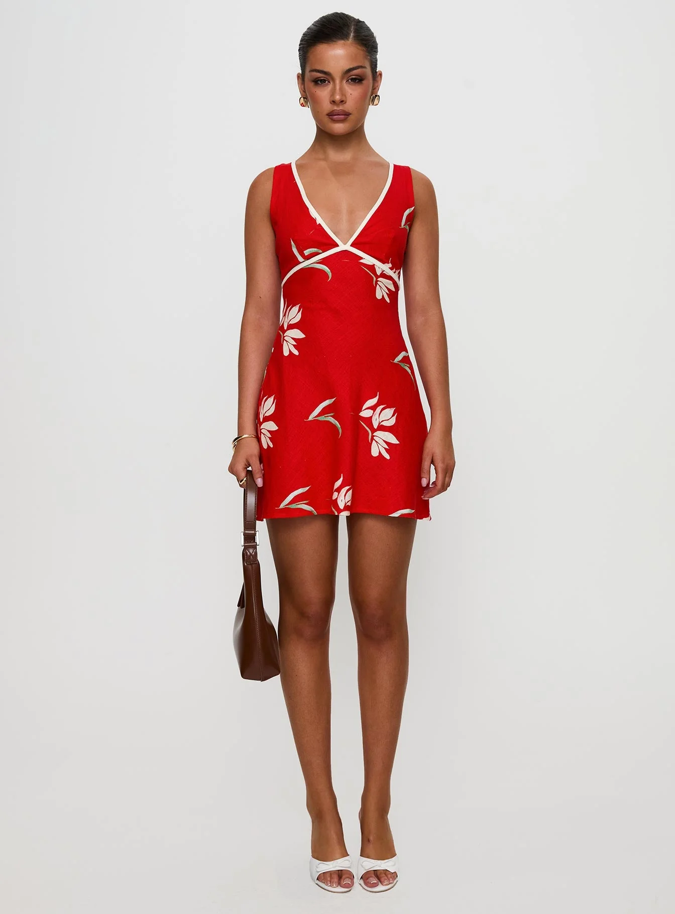 Juli Mini Dress Red Floral - Image 7