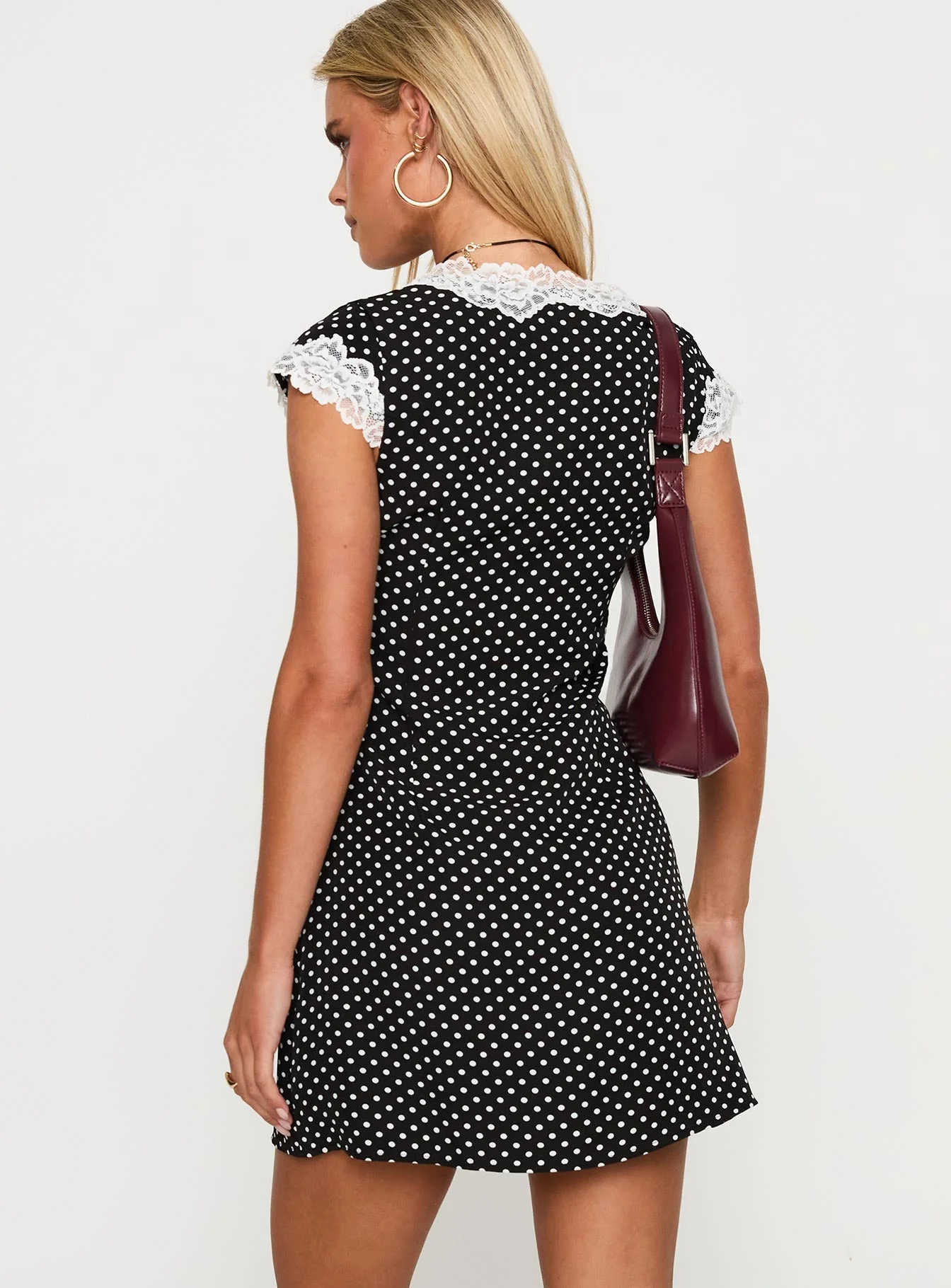 Julienne Mini Dress Black / Polka - Image 4