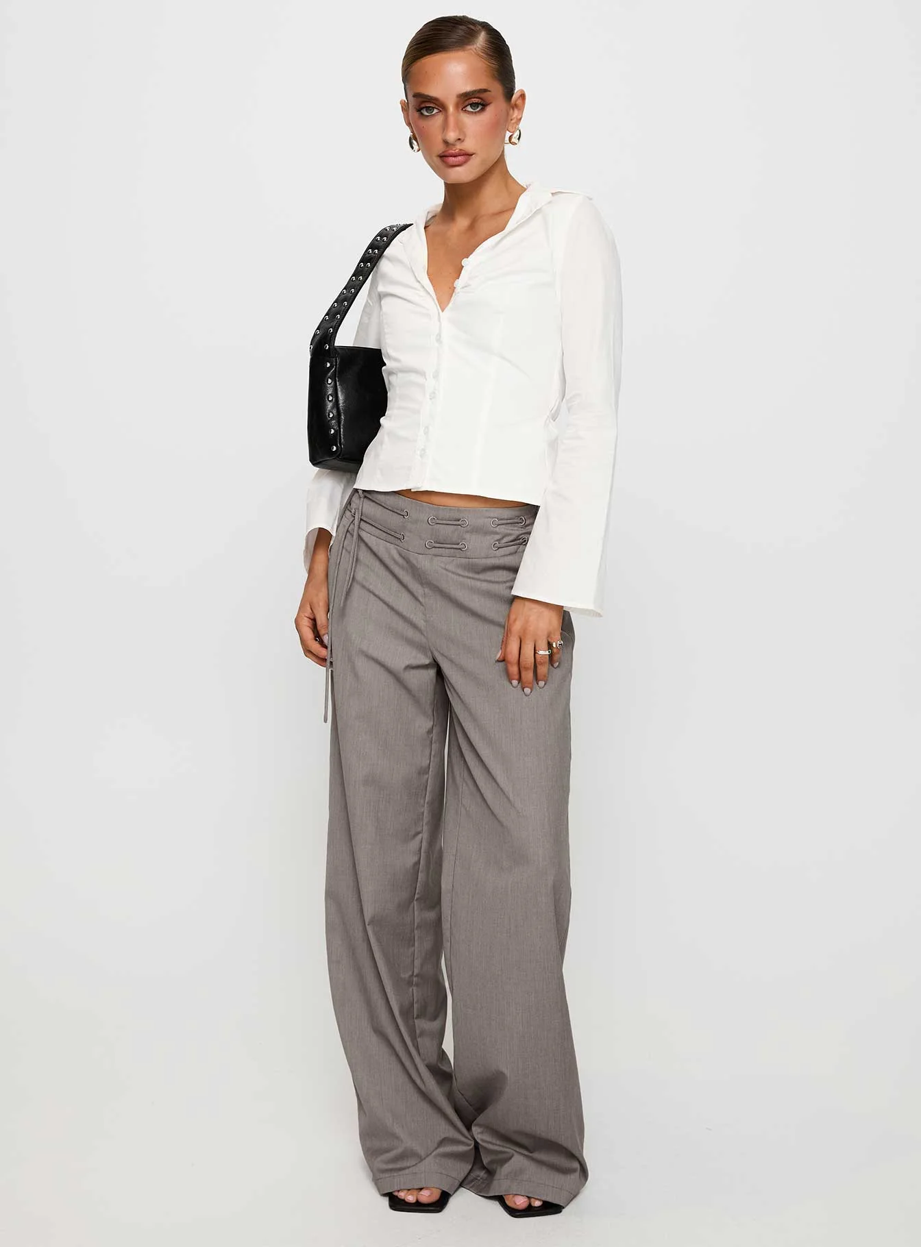 Just Have Fun Wide Leg Pant Grey Petite - Image 6