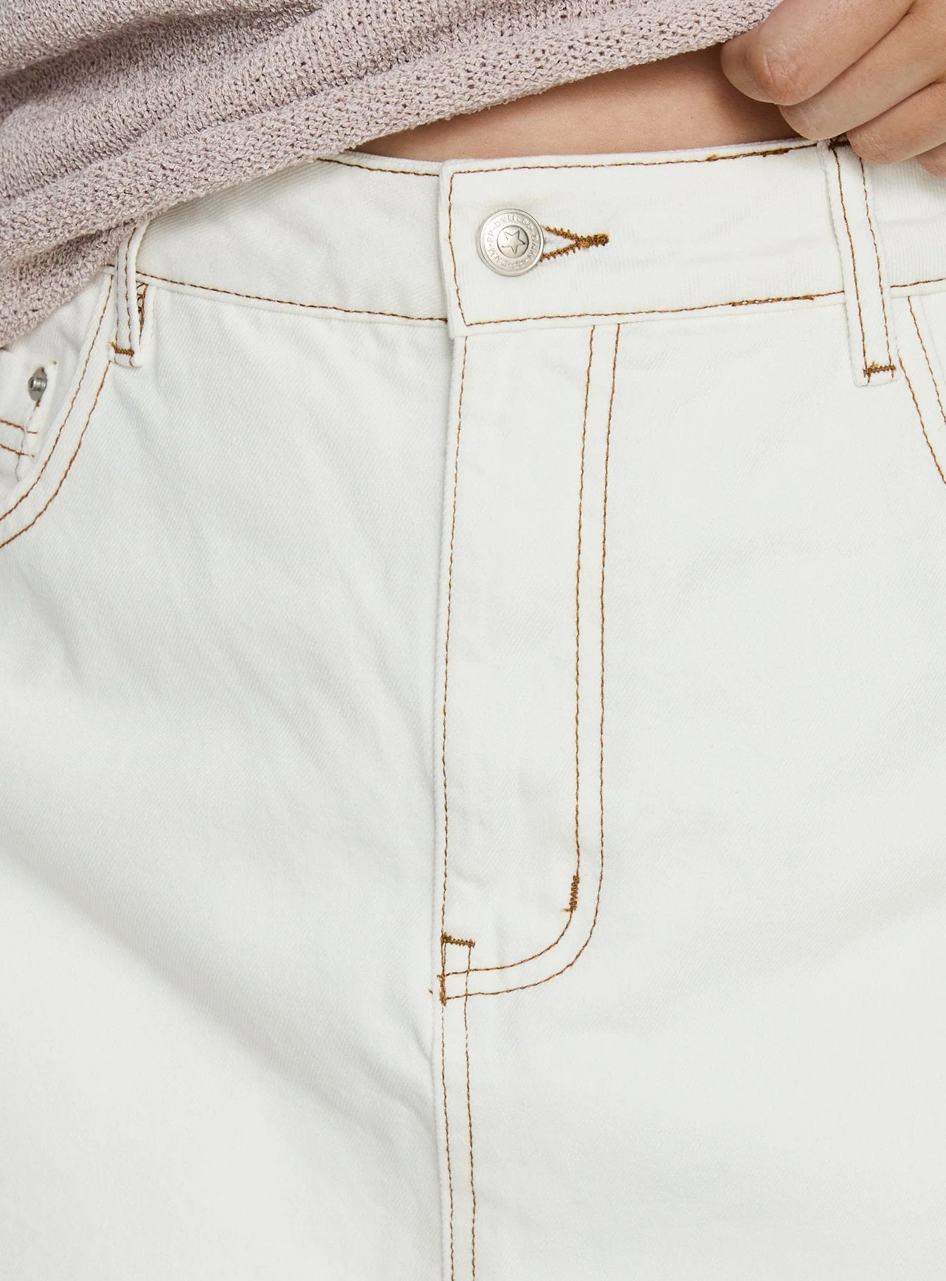 Katlynne Denim Mini Skort White Curve - Image 6