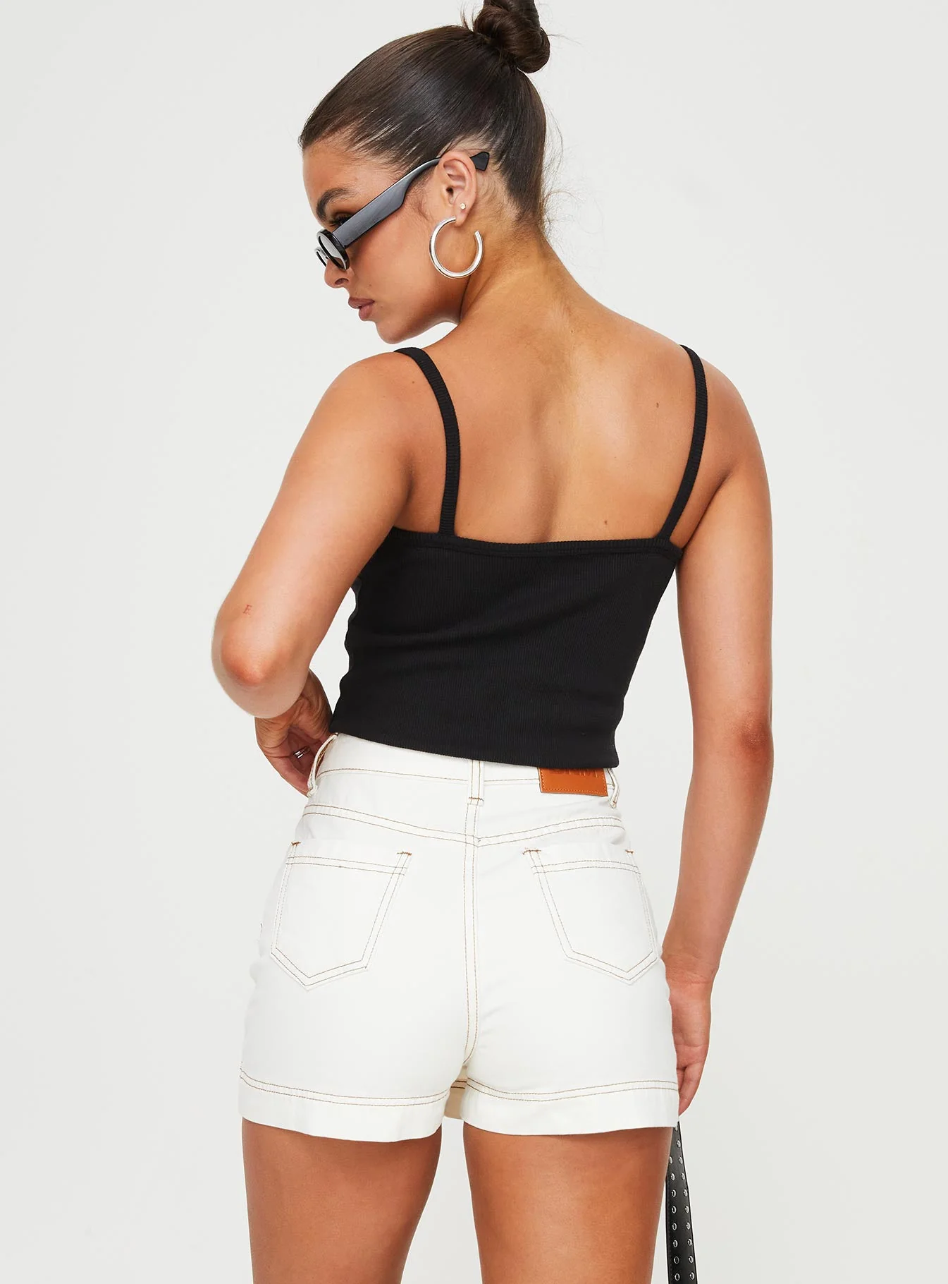 Katlynne Denim Mini Skort White Tall - Image 5