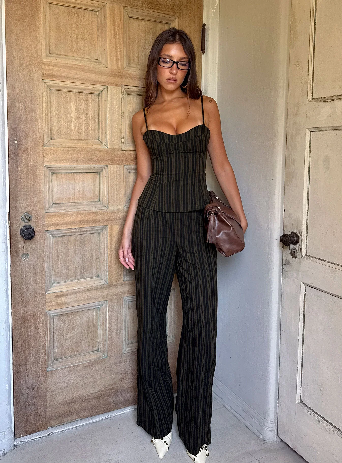 Kierstyn Corset Set Black Stripe - Image 10