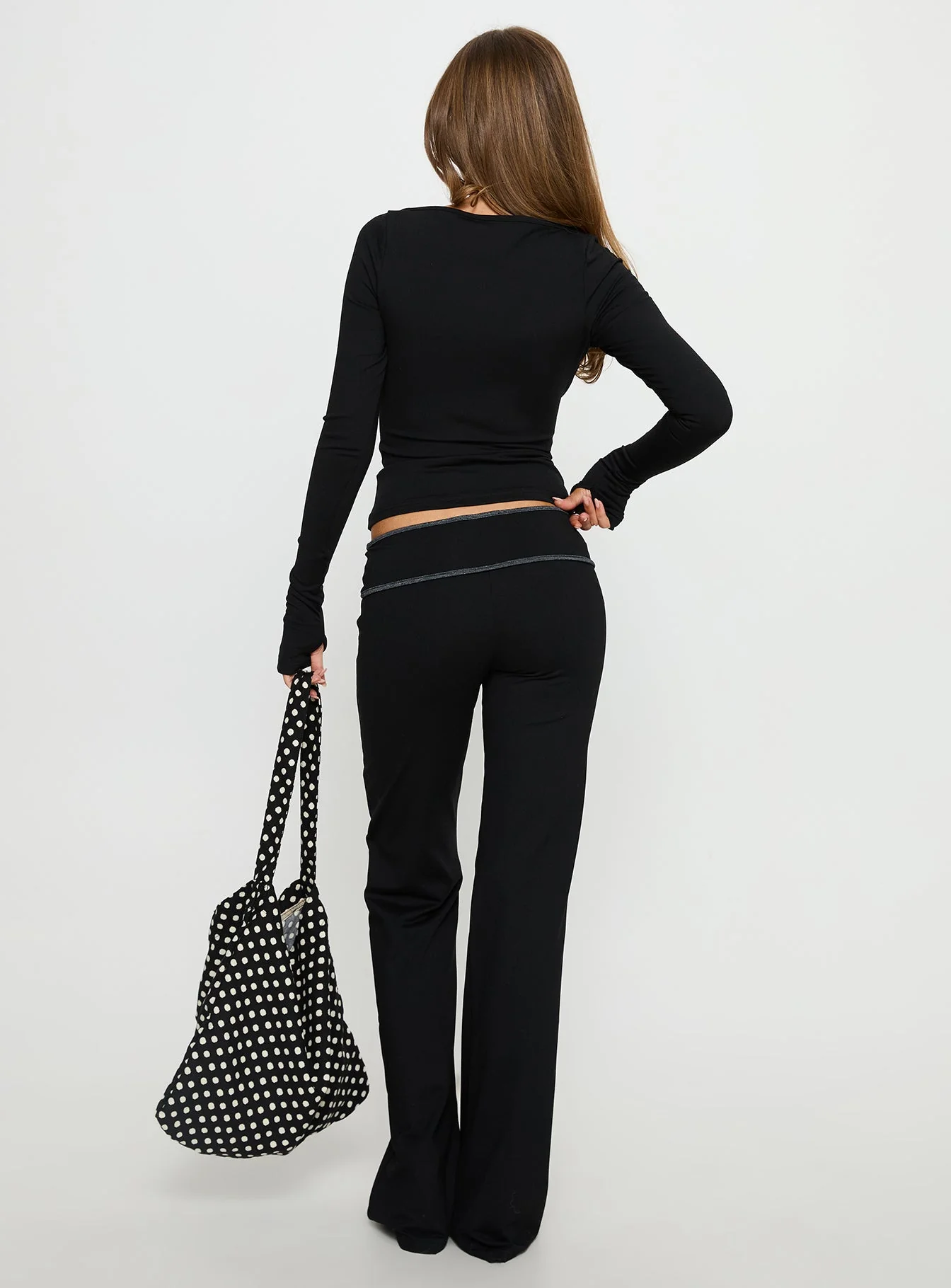 Kobee Jersey Flare Pants Black / Grey - Image 5