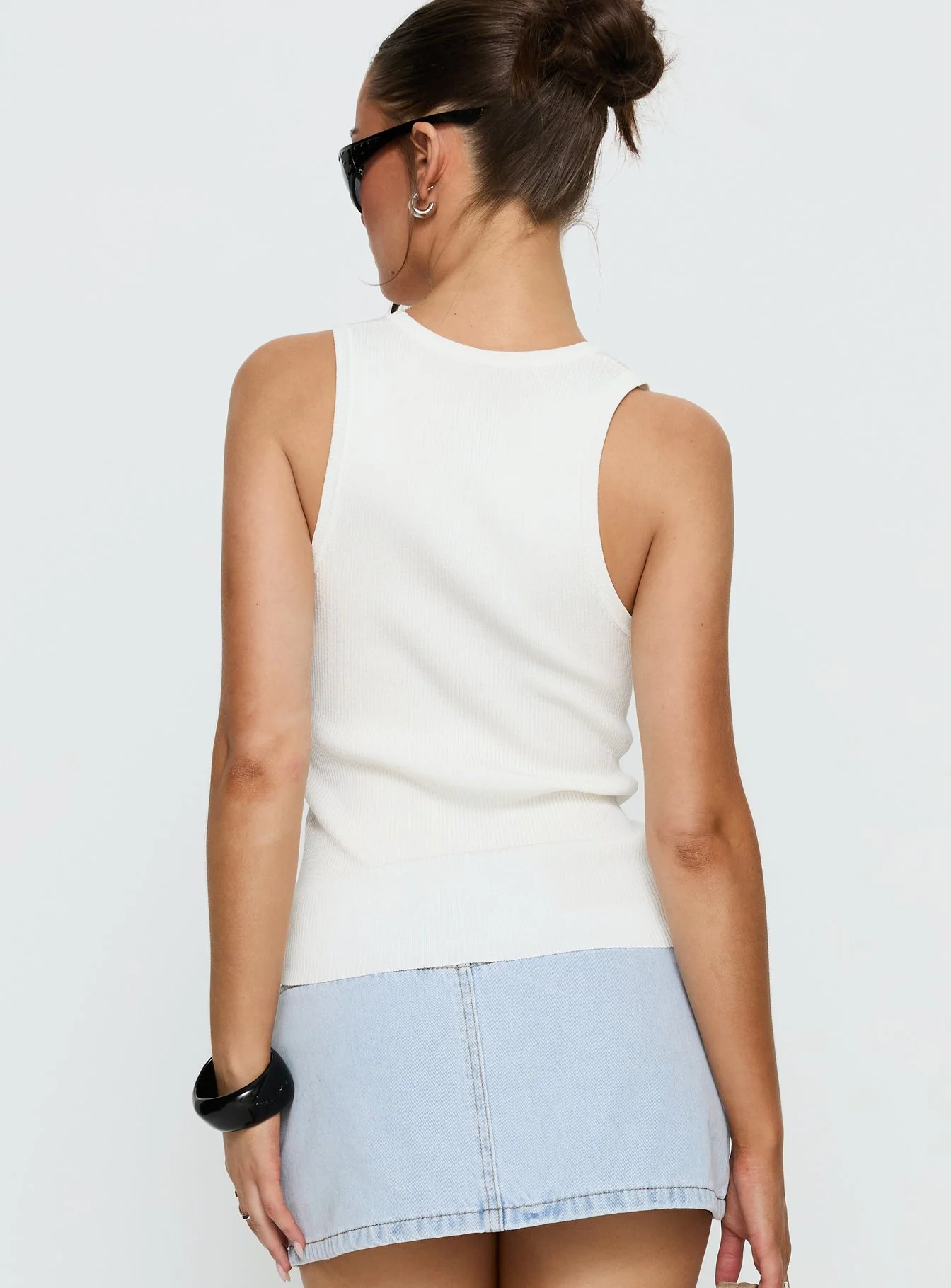 Kyrella Longline Tank Top White - Image 5