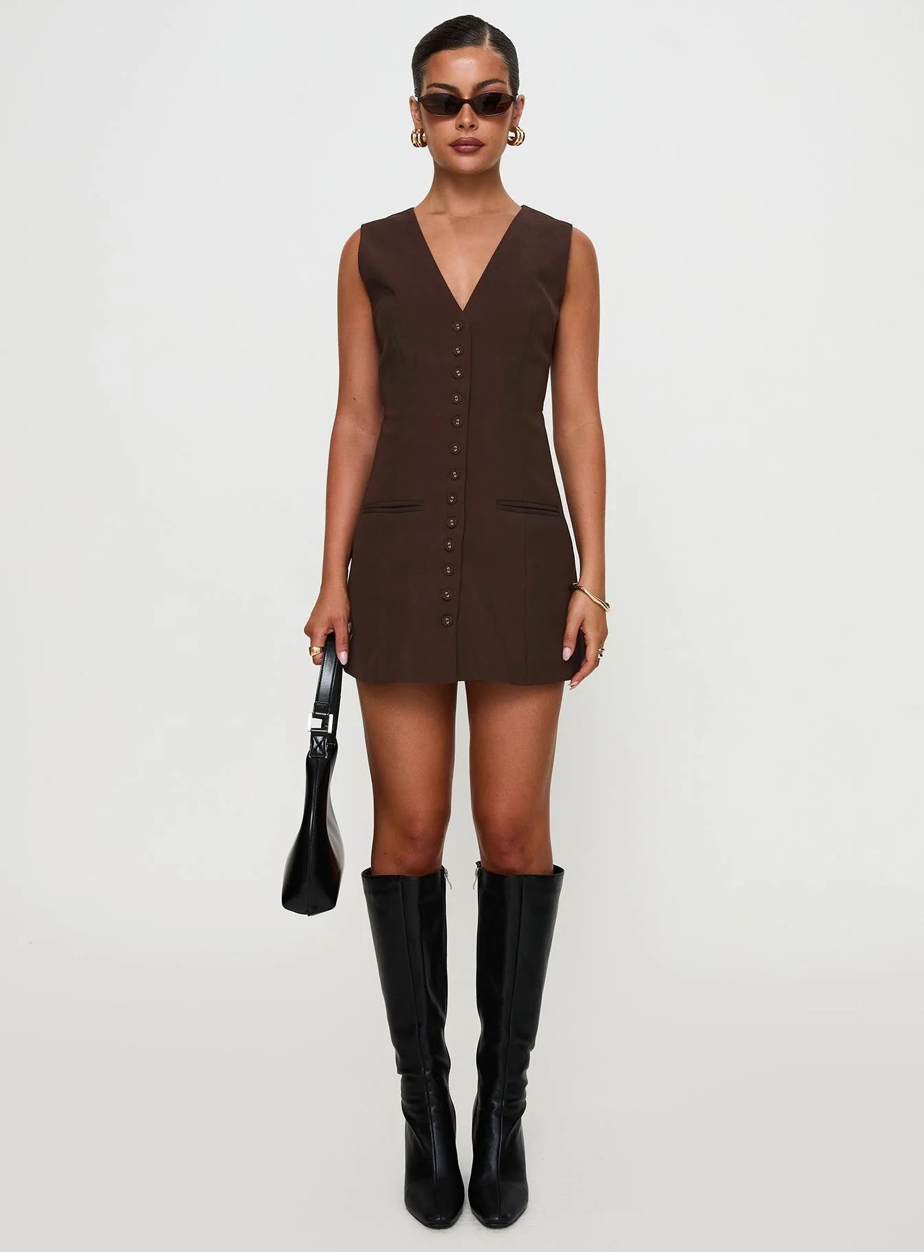 Laire Mini Dress Chocolate - Image 7