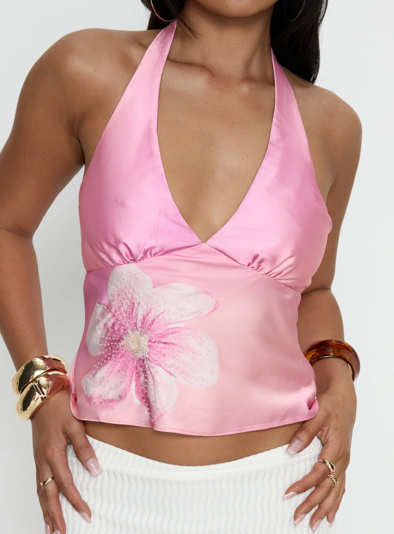 Laleisa Beaded Halter Top Multi - Image 5