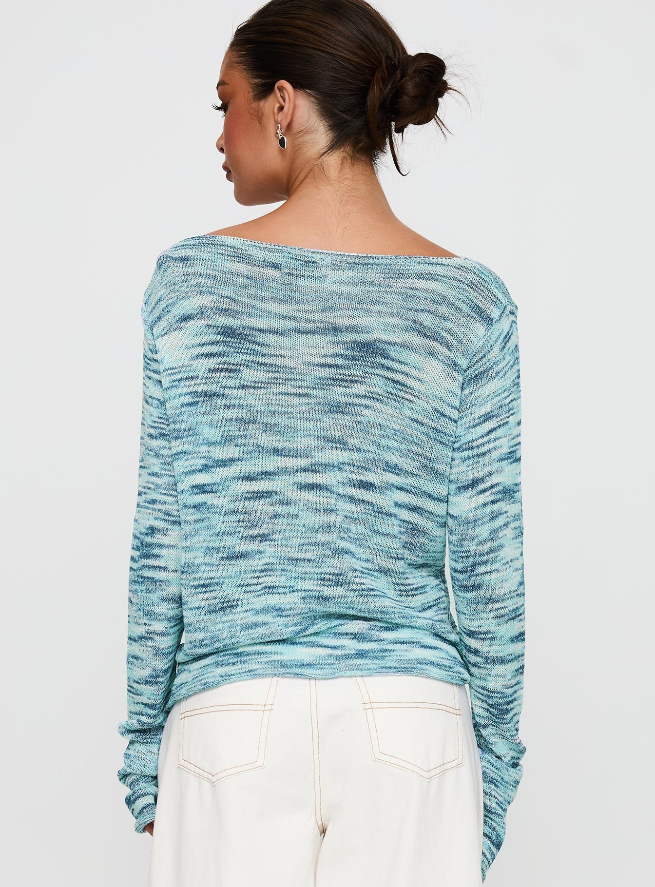 Lay Your Cards Knit Sweater Blue Multi - Image 5