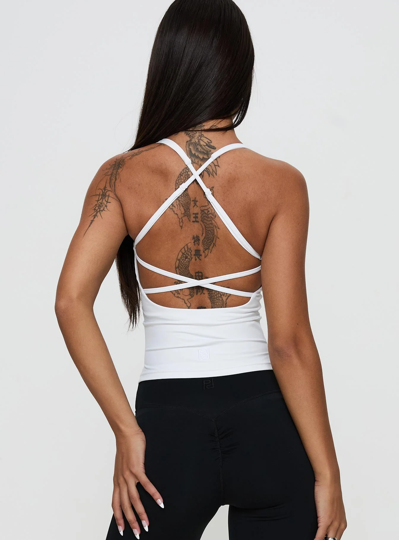 Layup Active Longline Cross Back Top White - Image 5