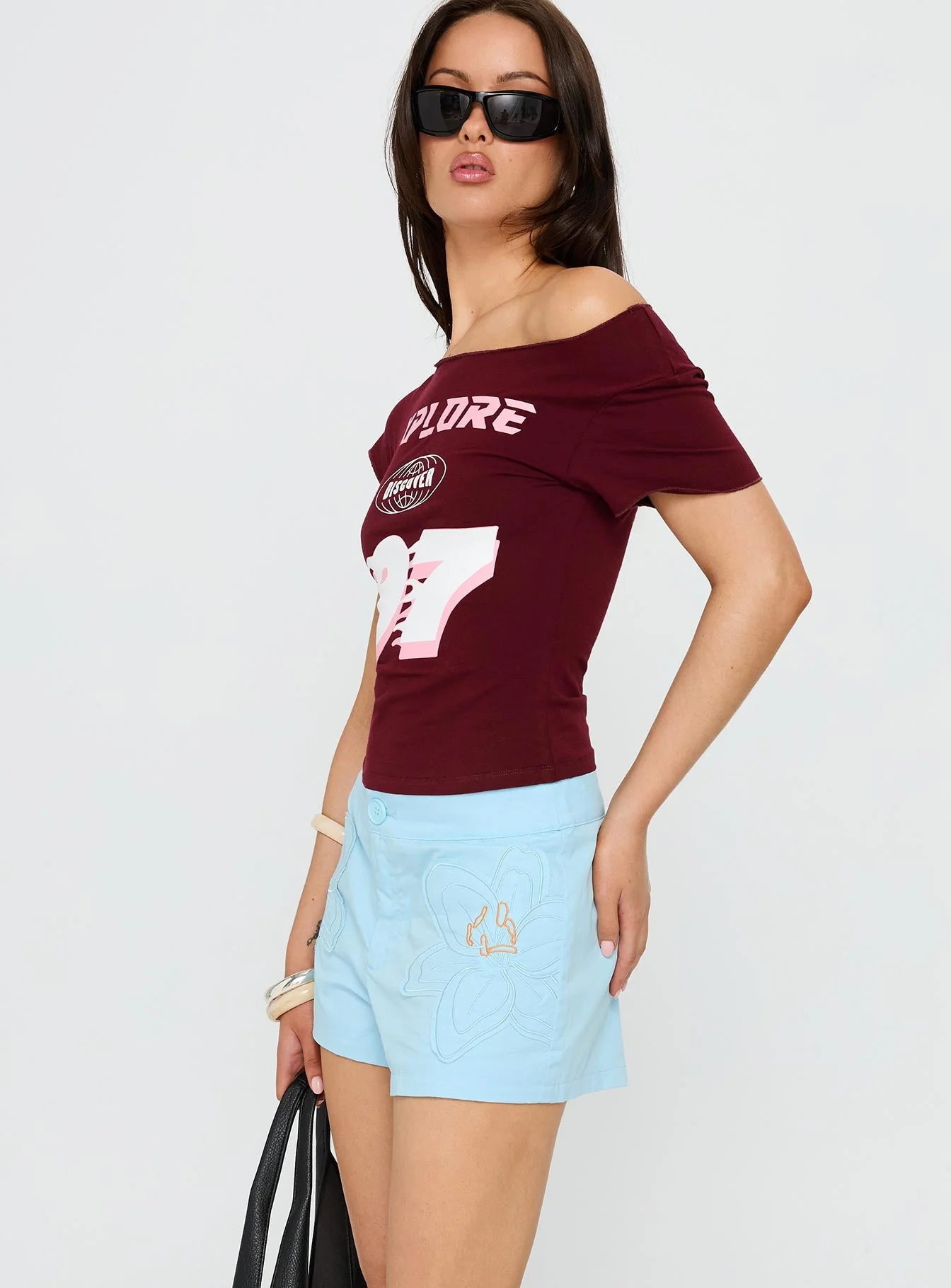 Leleia Embroidered Shorts Blue - Image 4