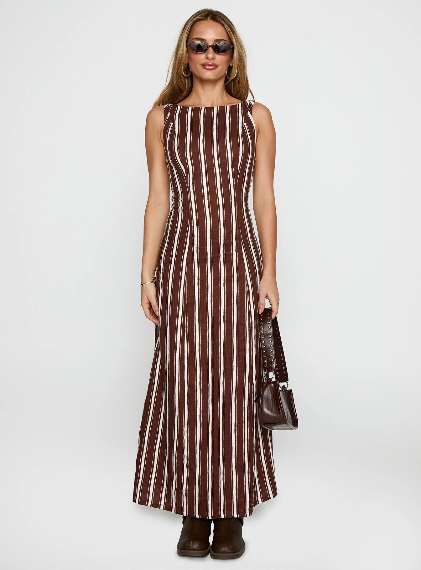 Lewisa Maxi Dress Brown - Image 6