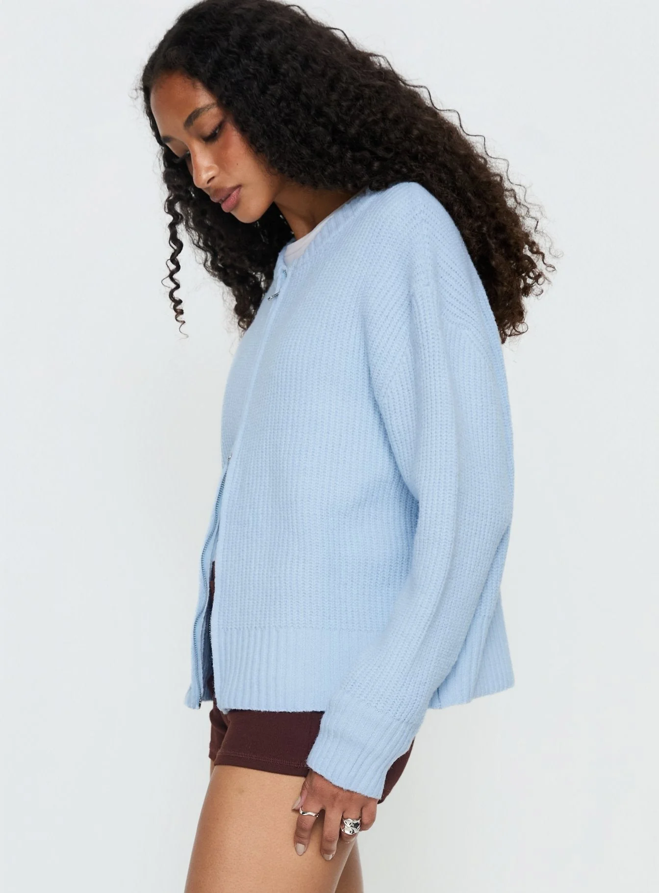 Lexene Zip Through Jumper Baby Blue - Image 4