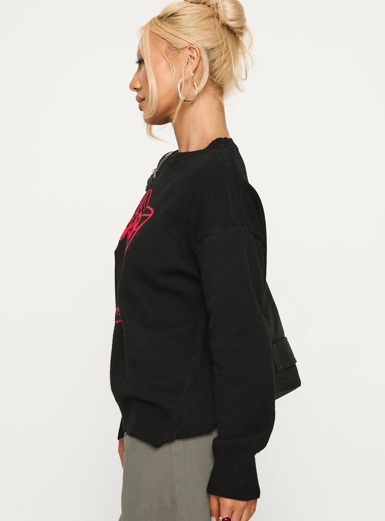 Like A Charm Knit Sweater Black / Red - Image 4