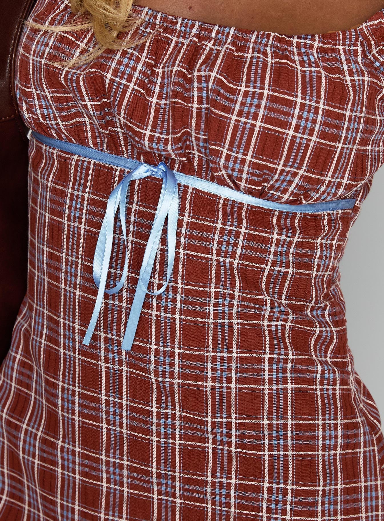 Love Supreme Mini Dress Red Check - Image 6