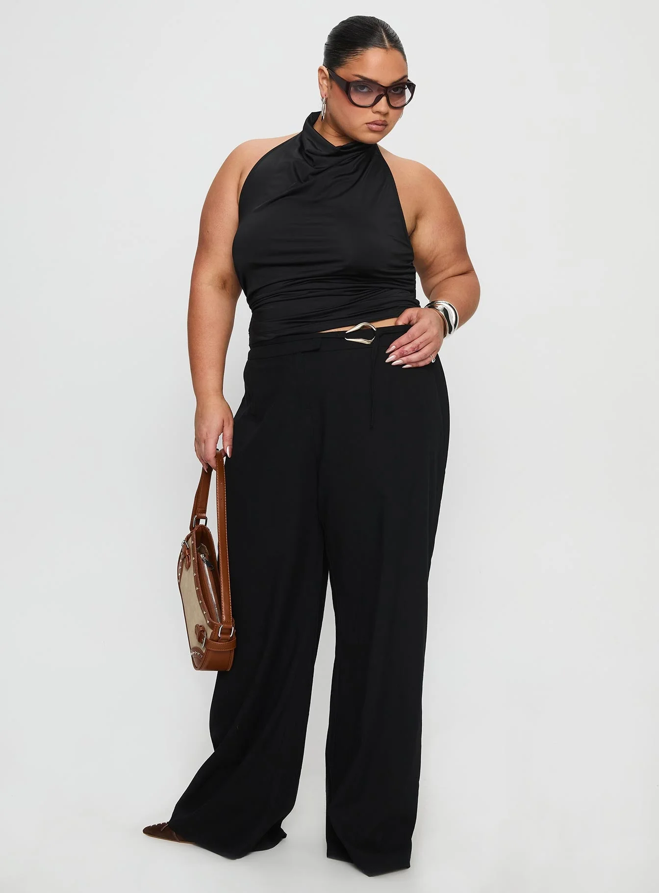 Lucetta Wide Leg Pant Black Curve - Image 3
