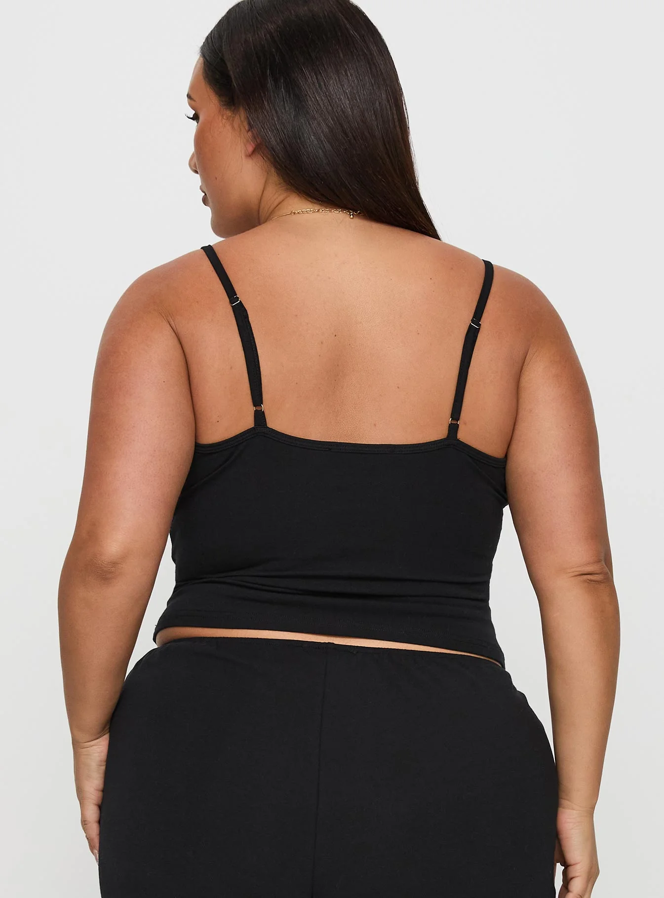 Lullabies Jersey Cami Top Black Curve - Image 5