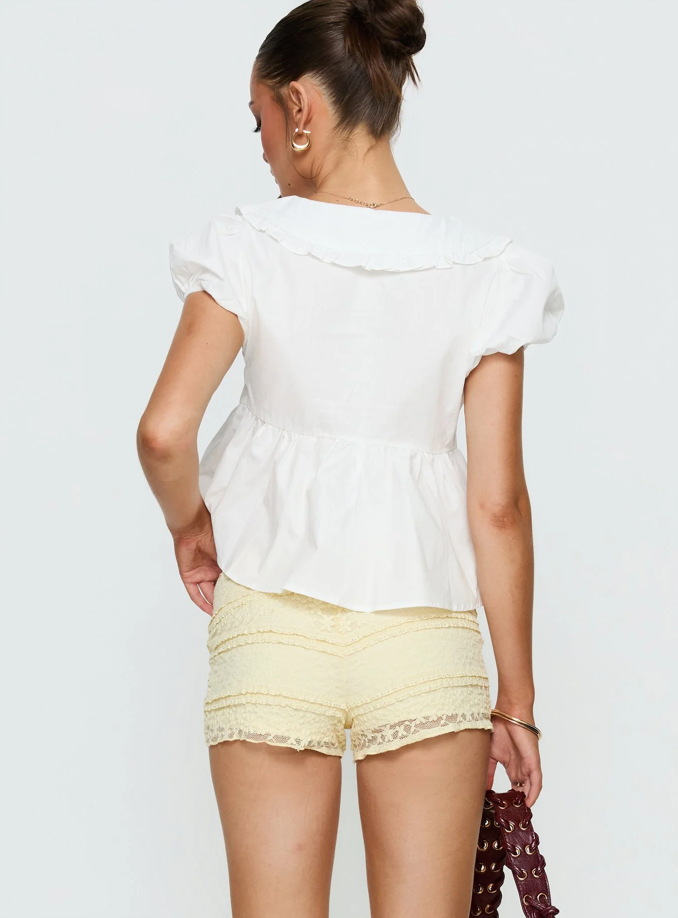 Lunaline Lace Micro Shorts Lemon - Image 5