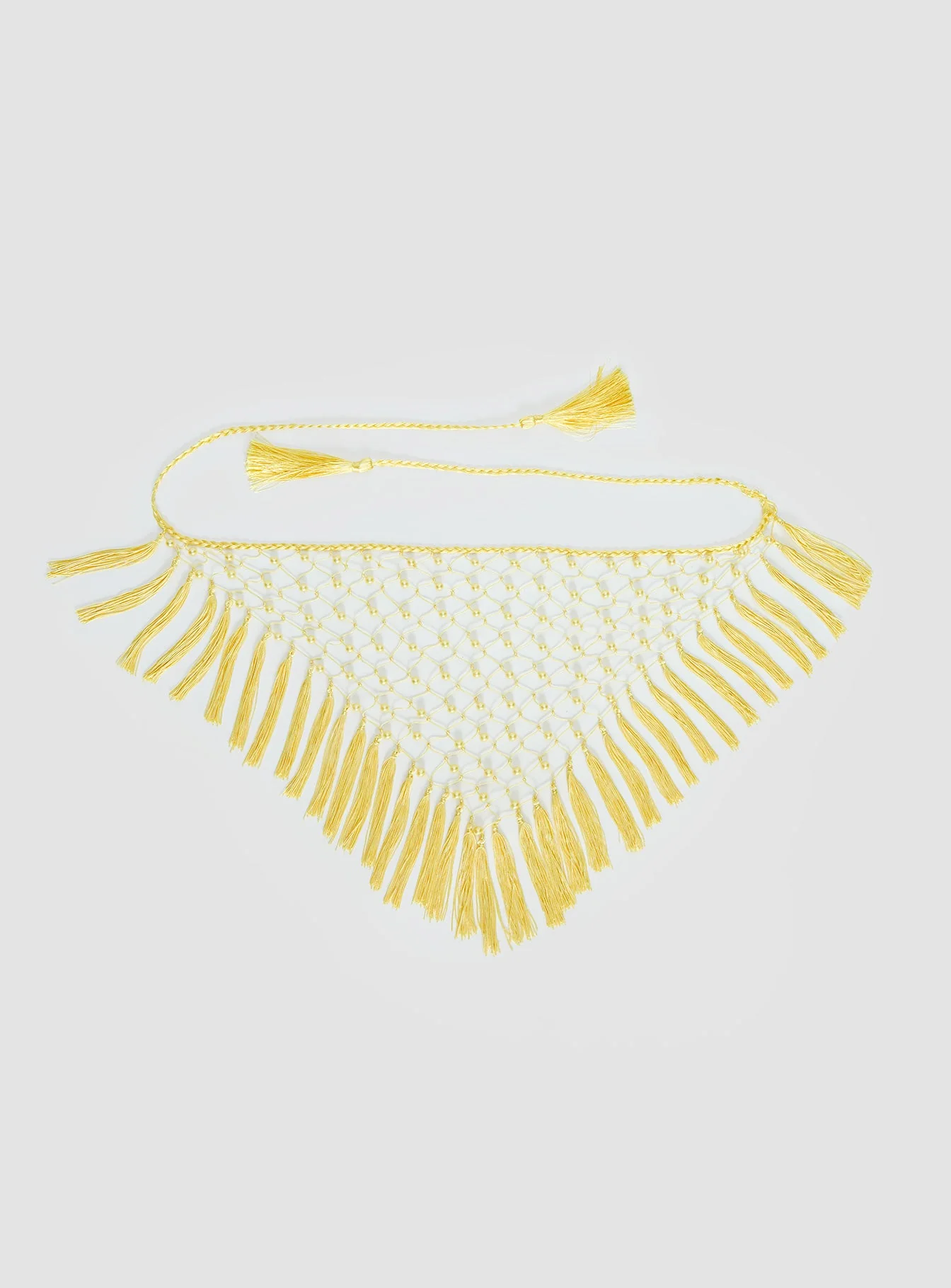 Lynnsey Beaded Tassel Wrap Belt Butter - Image 2