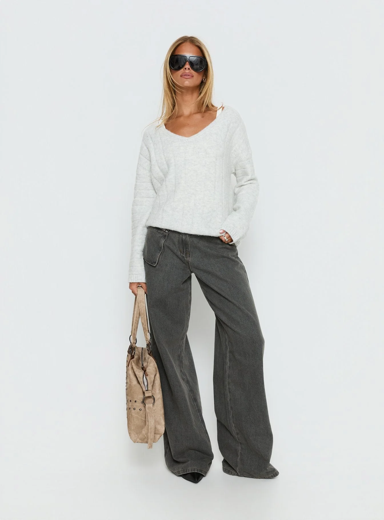 Main Thing Knit Sweater Grey Marle - Image 3