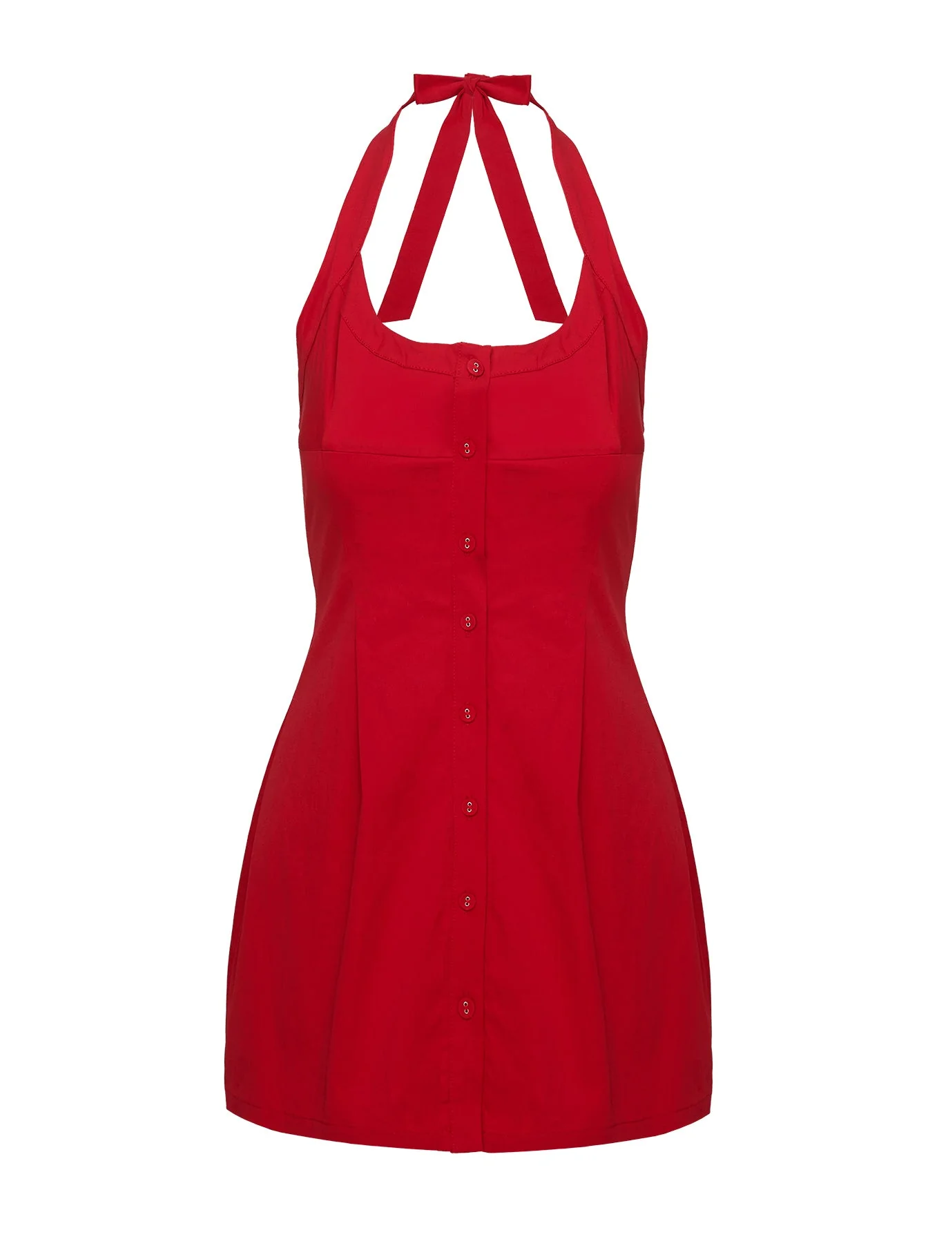 Mallorie Halter Mini Dress Red Tall - Image 10