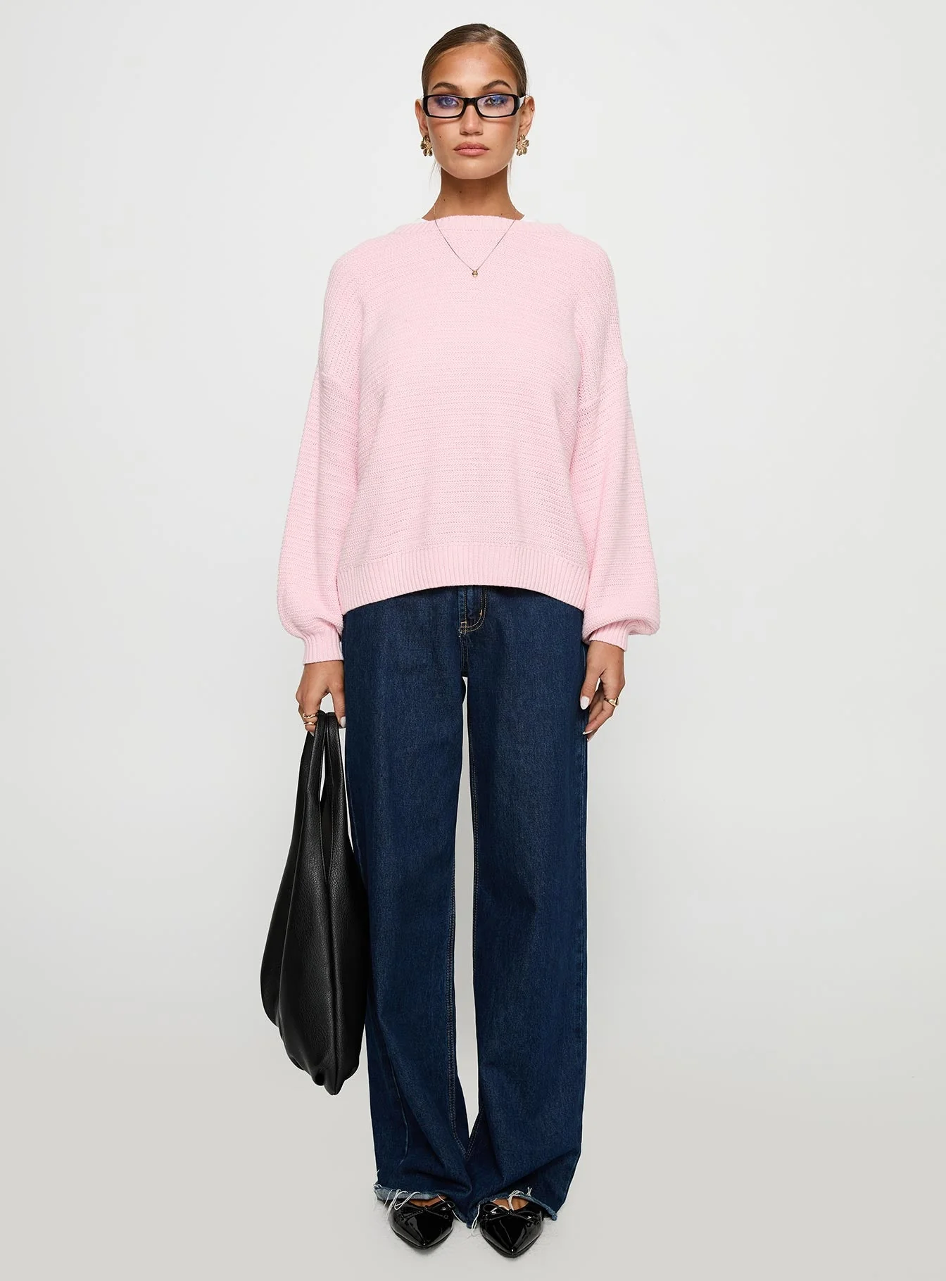 Melzo Crew Neck Knit Sweater Pink - Image 6