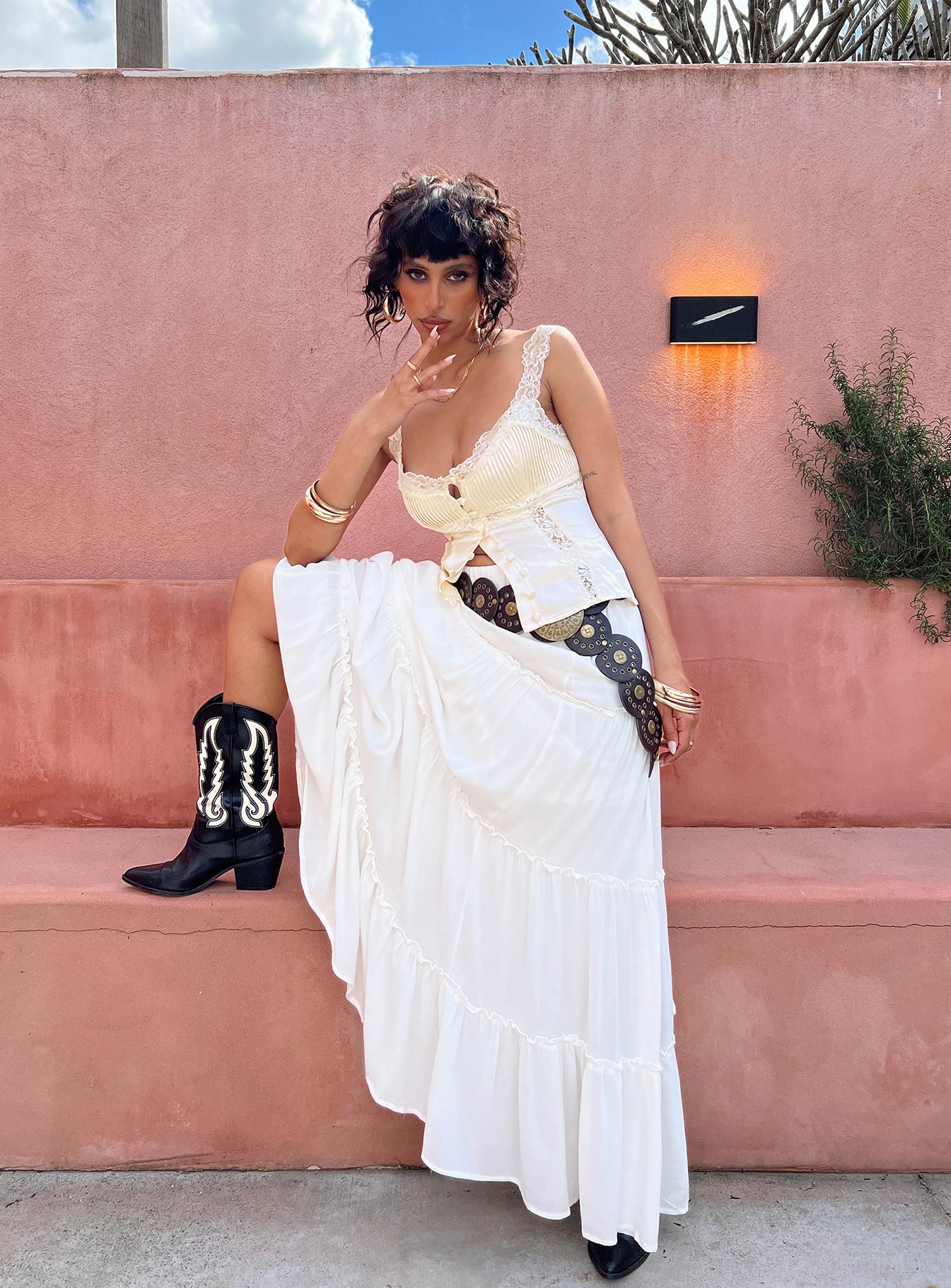 Miriah Maxi Skirt White Petite - Image 2