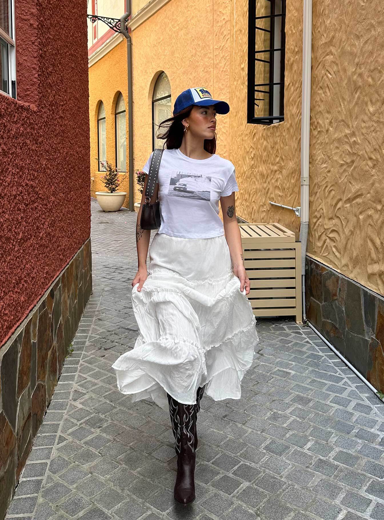 Miriah Maxi Skirt White Petite - Image 9