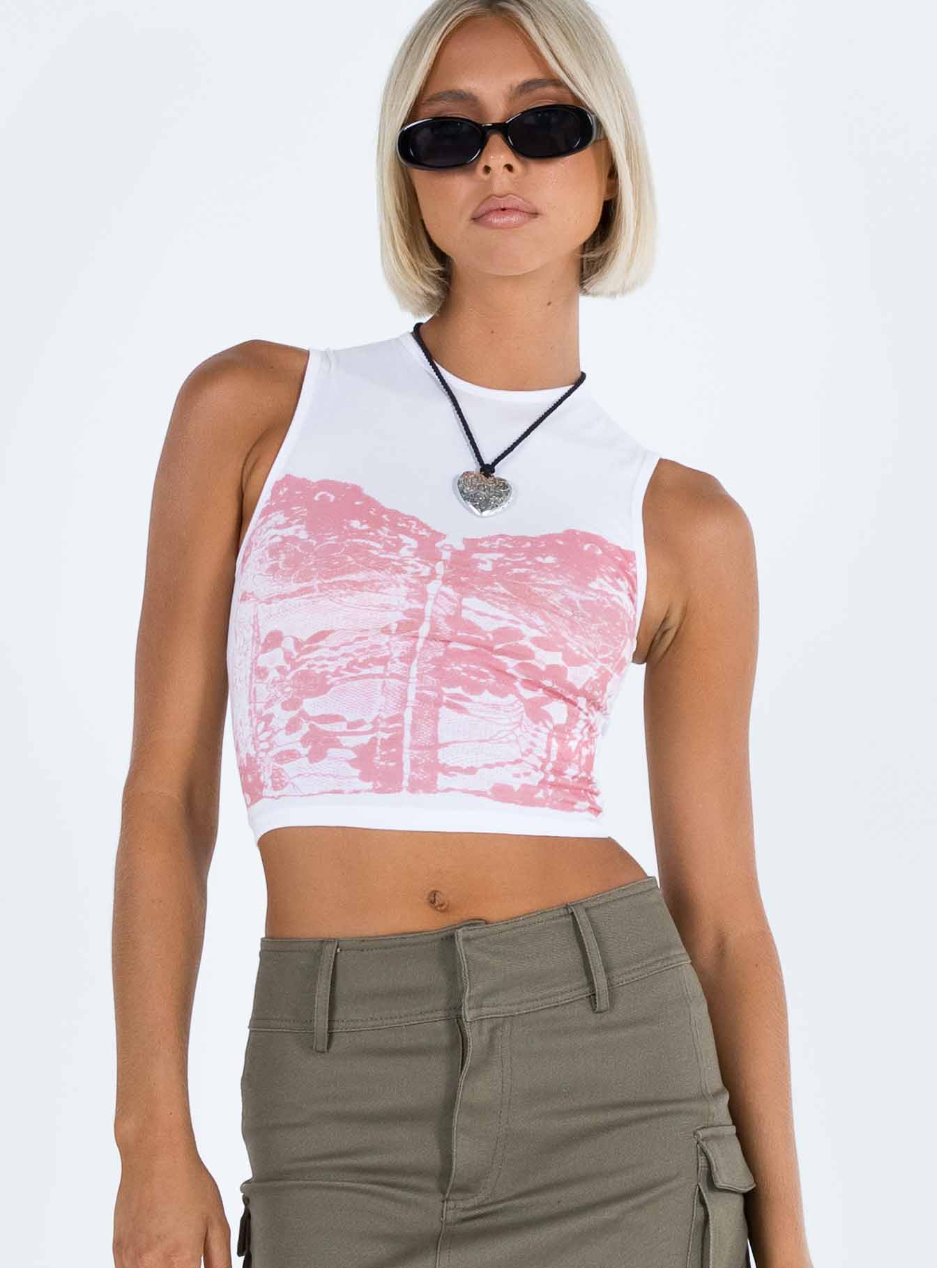 Monlo Top White / Pink - Image 2
