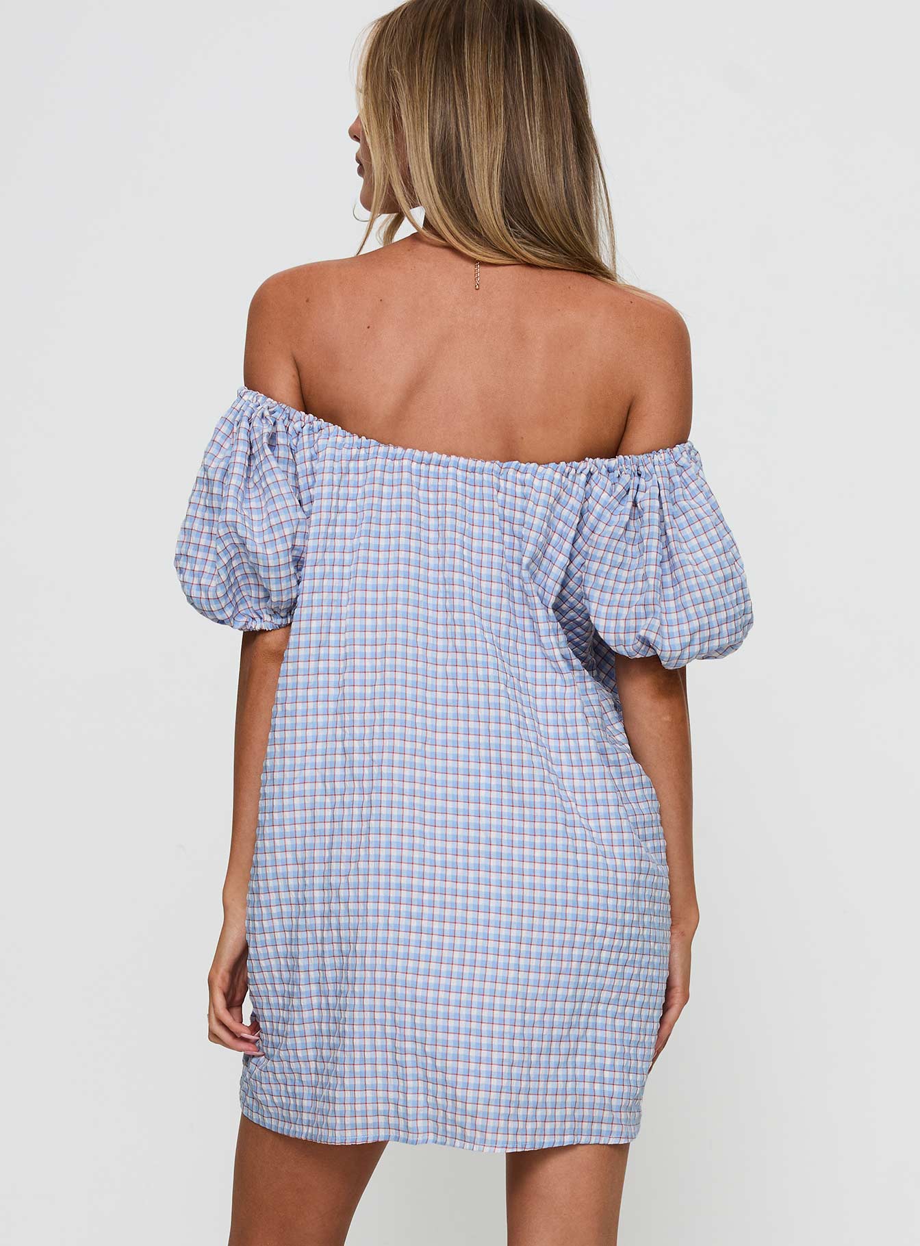 Morning Doves Mini Dress Blue - Image 4