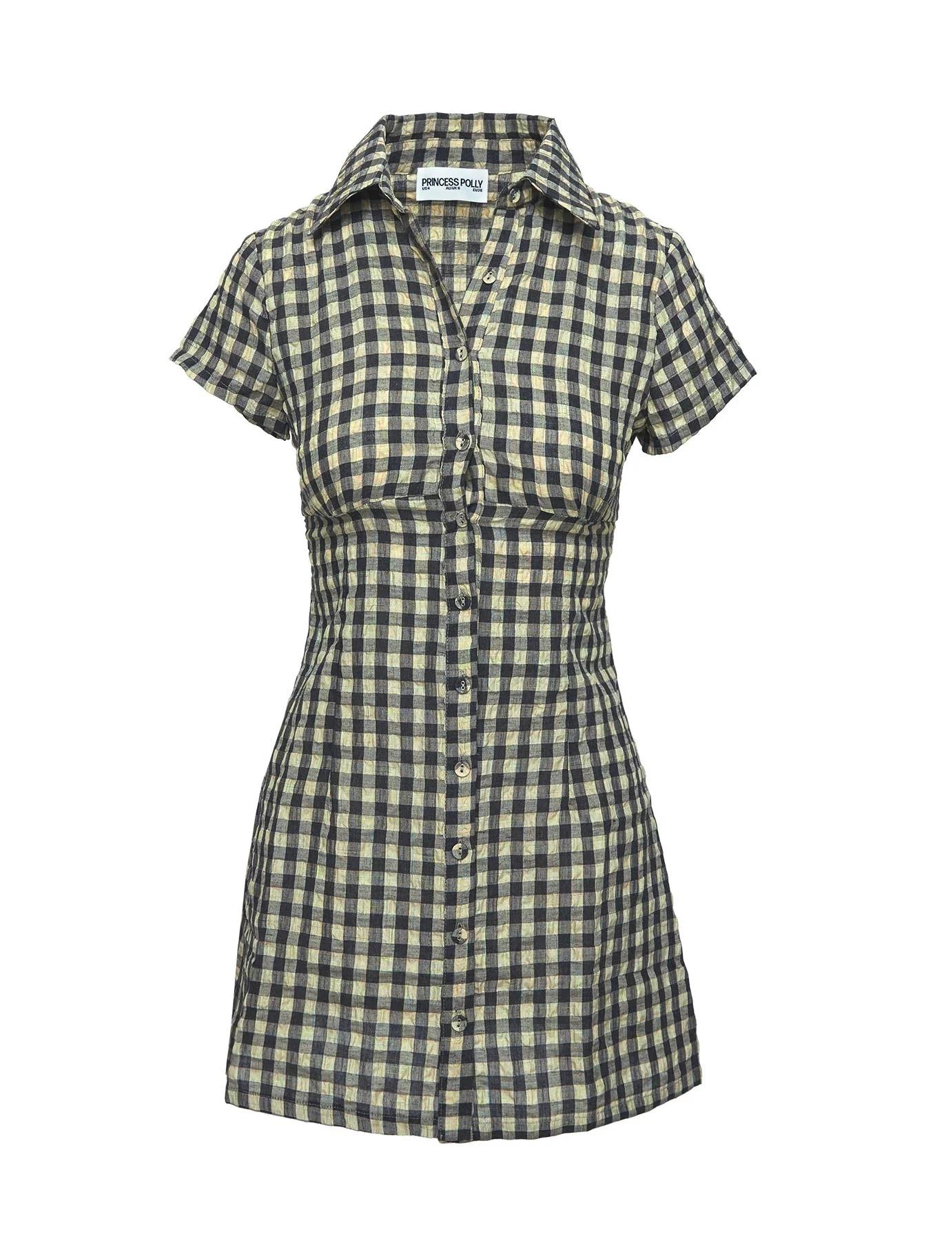 Motley Mini Dress Brown Check - Image 11