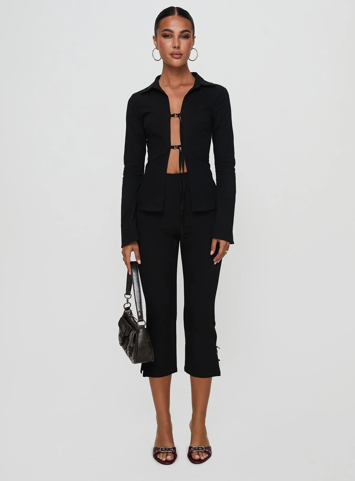 Nataline Long Sleeve Top Black - Image 7