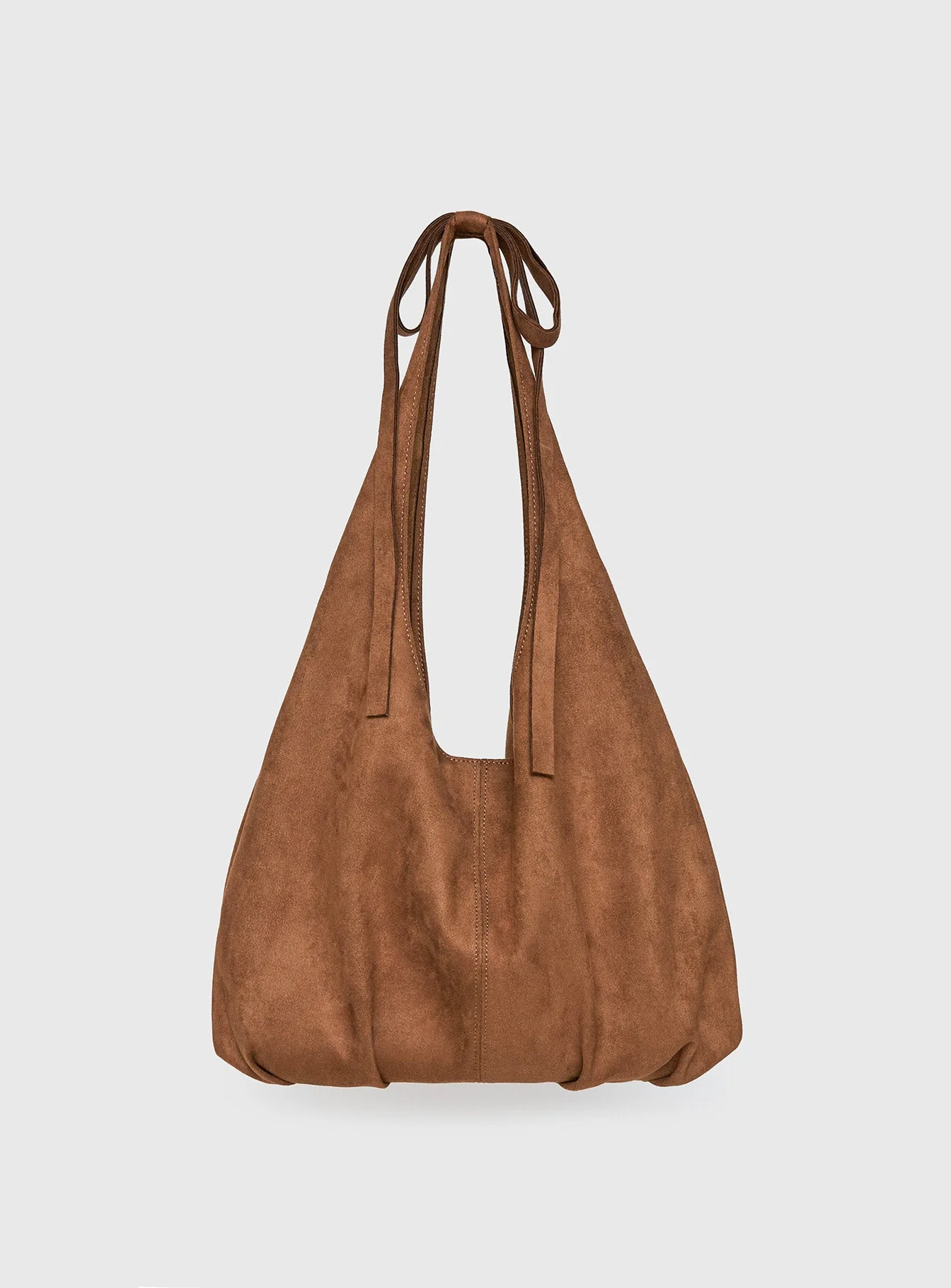 Neddy Faux Suede Bow Bag Brown - Image 2