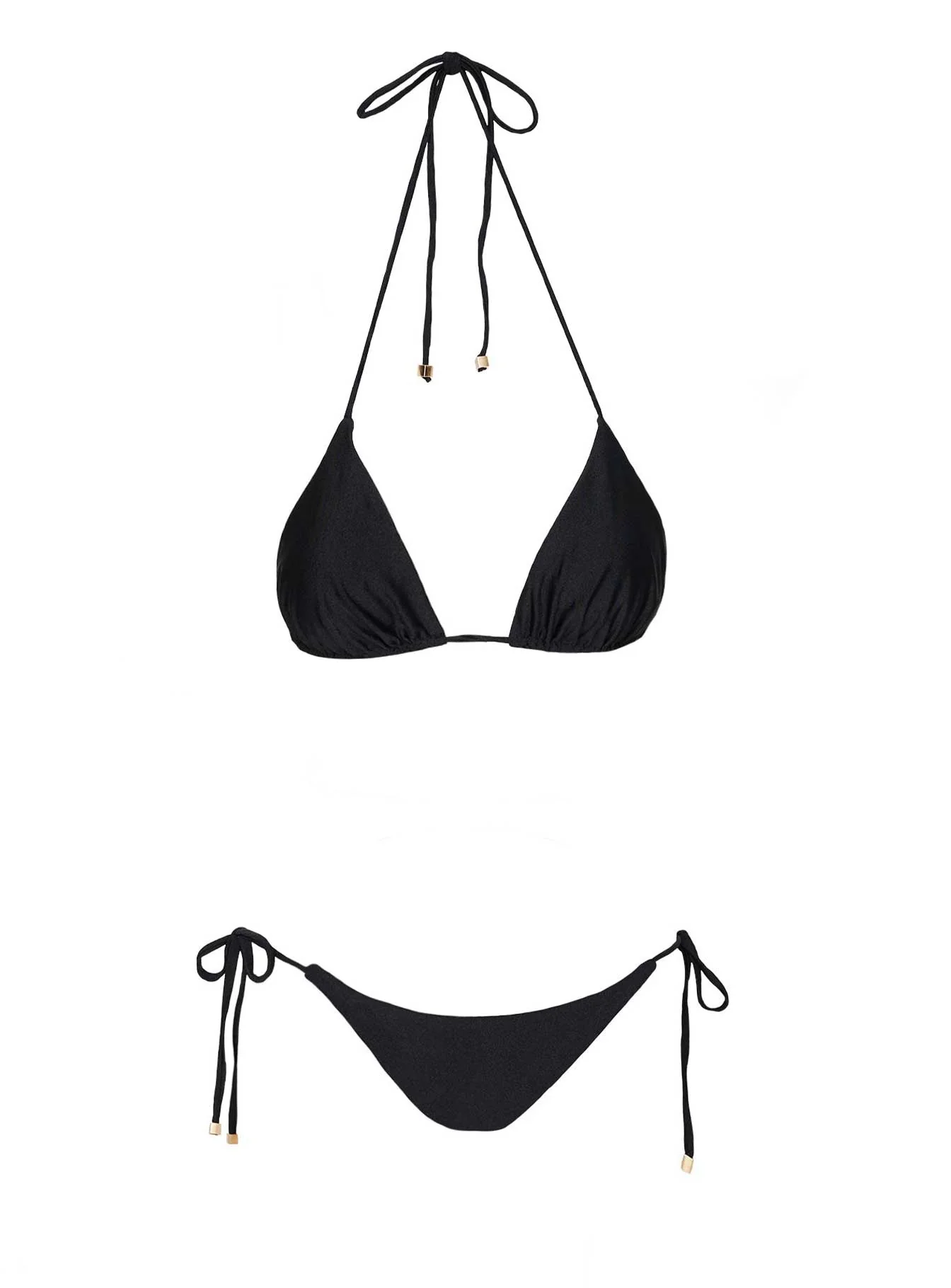 Nevaeh Triangle Shine Bikini Top Black - Image 6