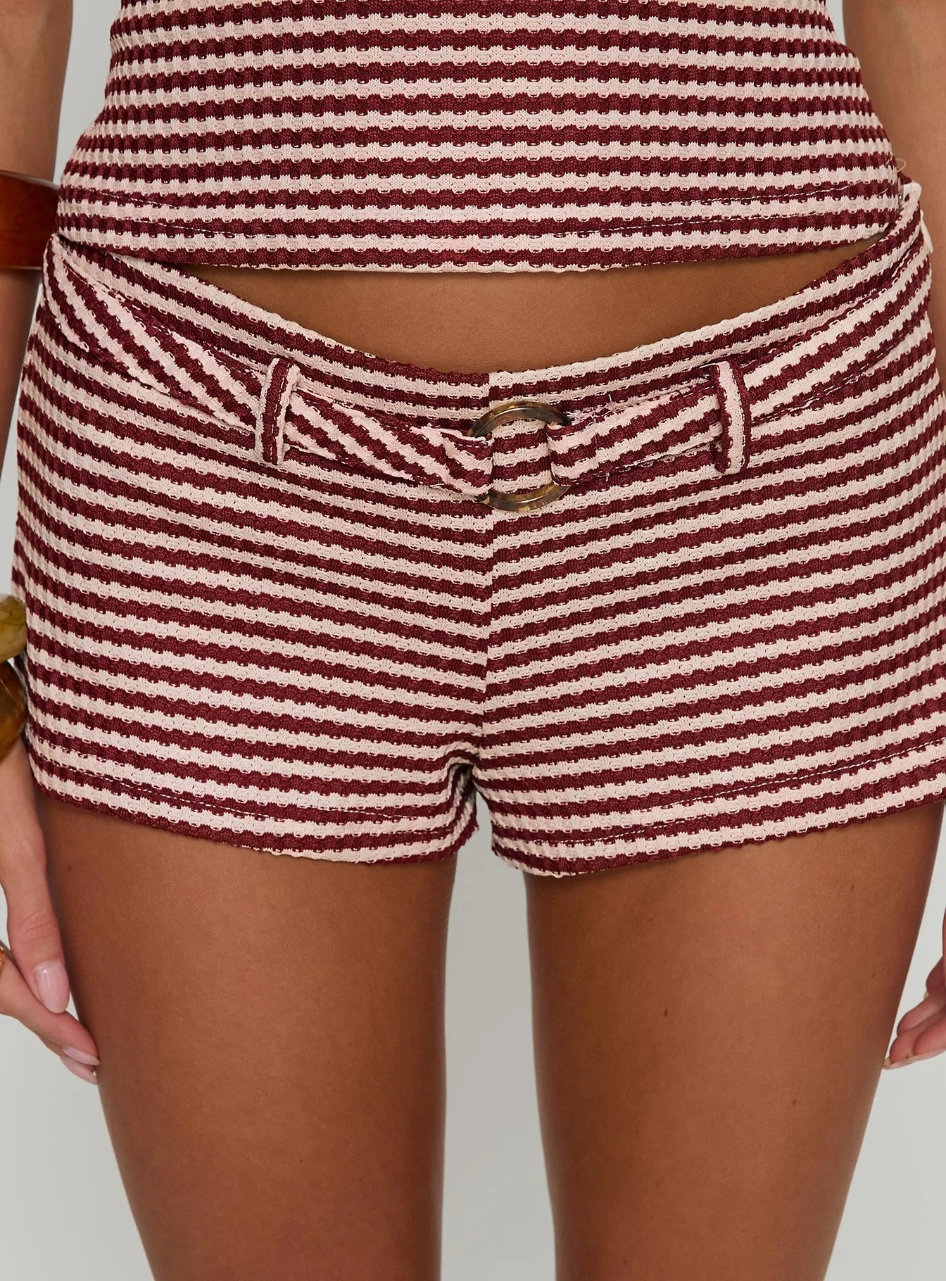 Olimpia Belted Micro Short Red Stripe - Image 6